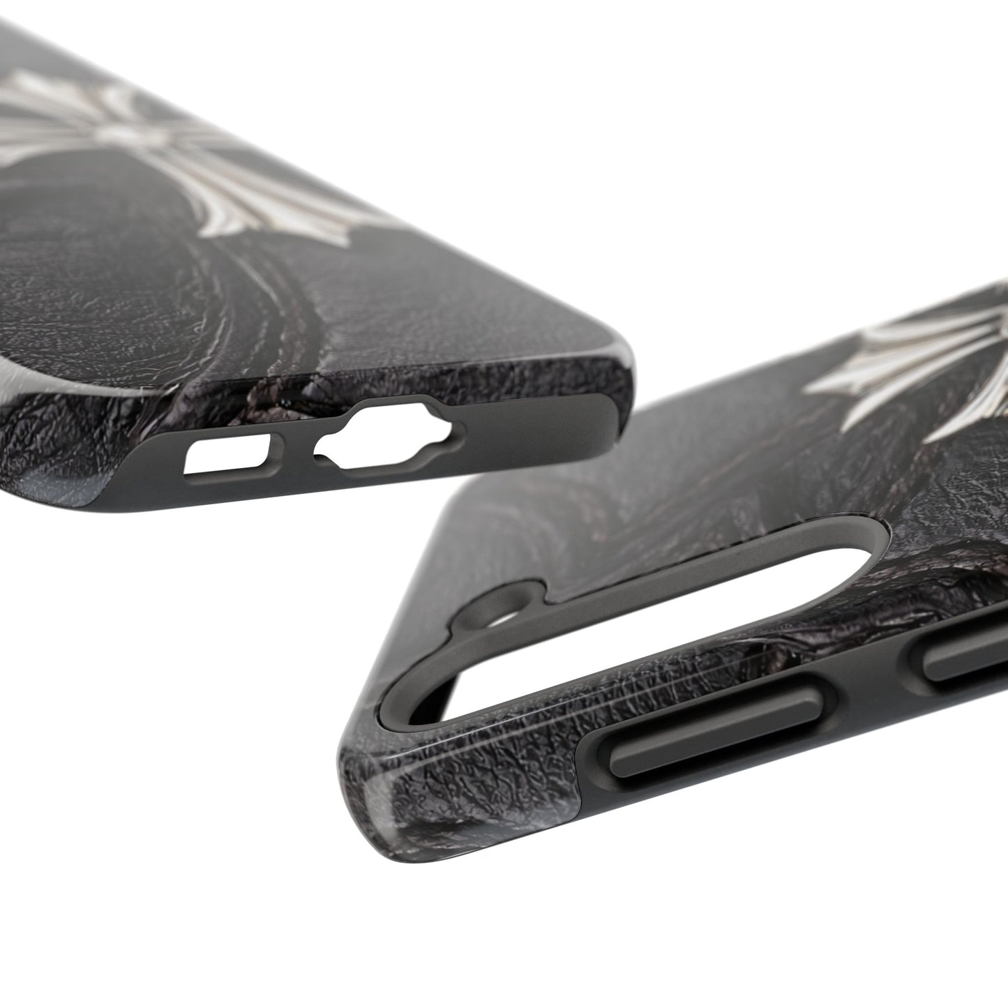 Black Leather Cross - Protective Phone Case