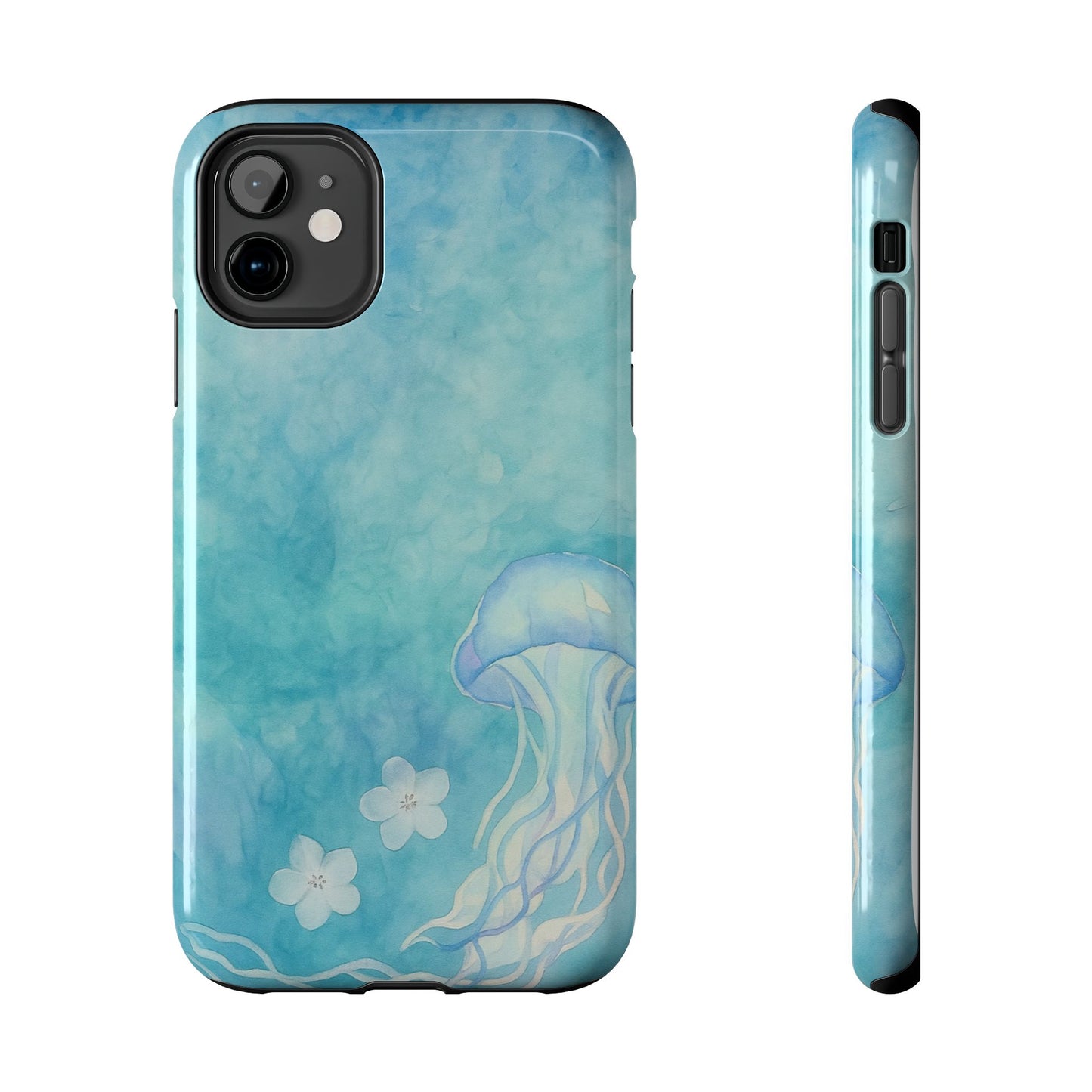 Sea-Blue Jellyfish - Protective Phone Case