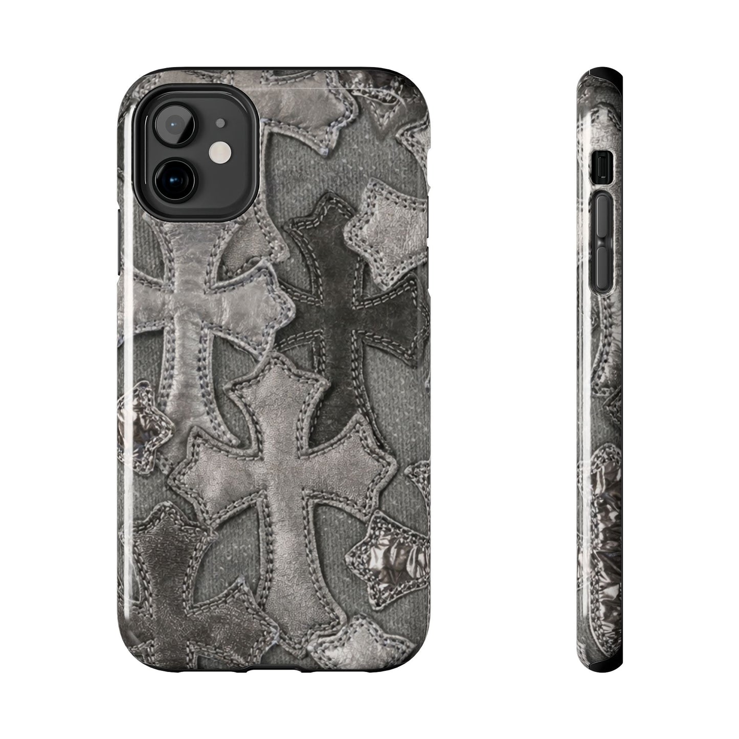 Grey Patchwork Crosses - Protective Phone Case