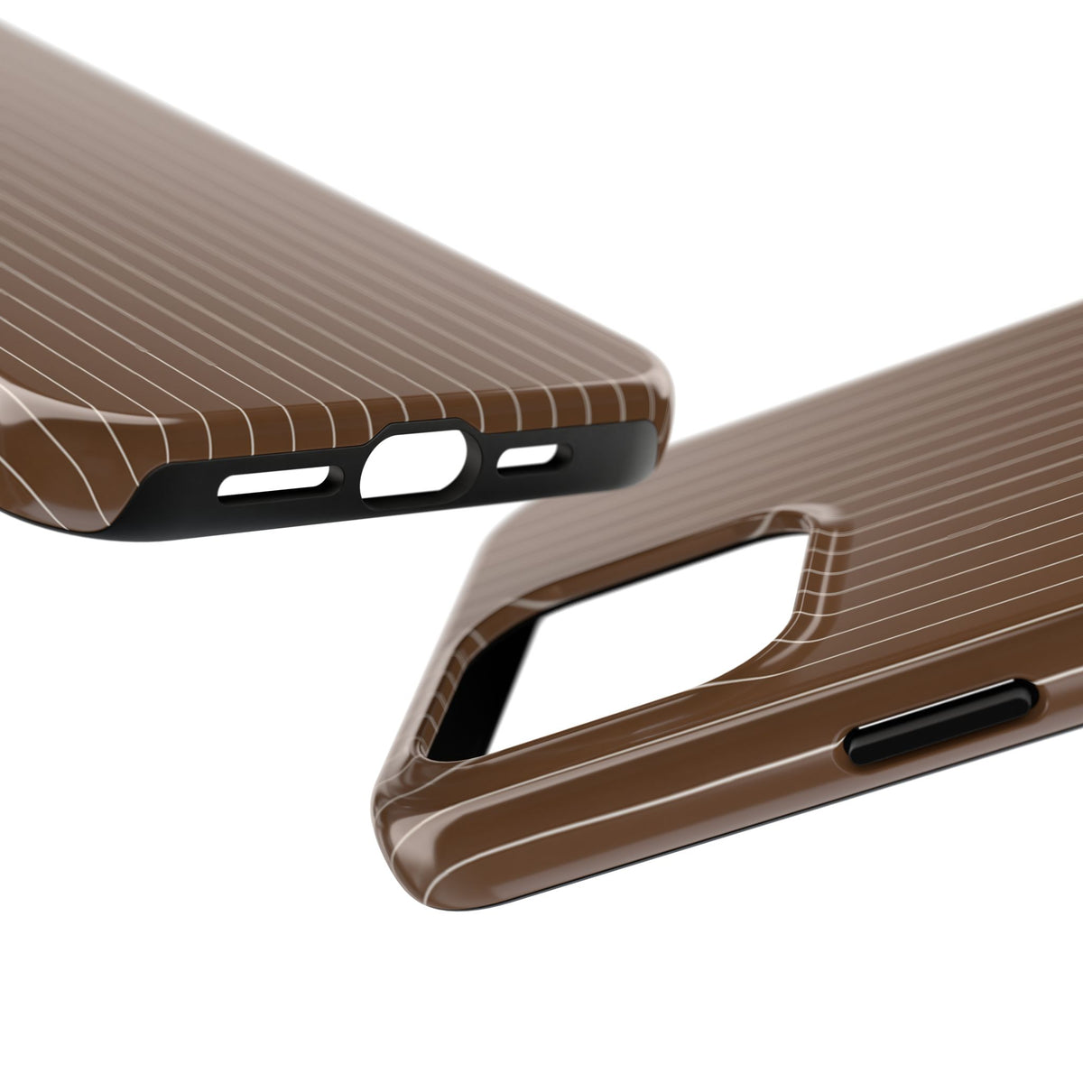 Brown Pinstripe - Protective Phone Case
