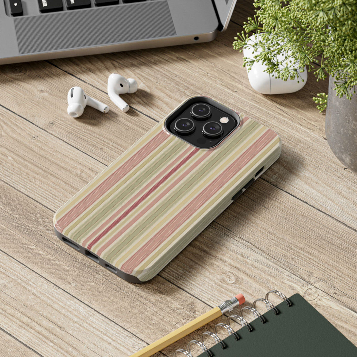Rosewood Stripe - Protective Phone Case