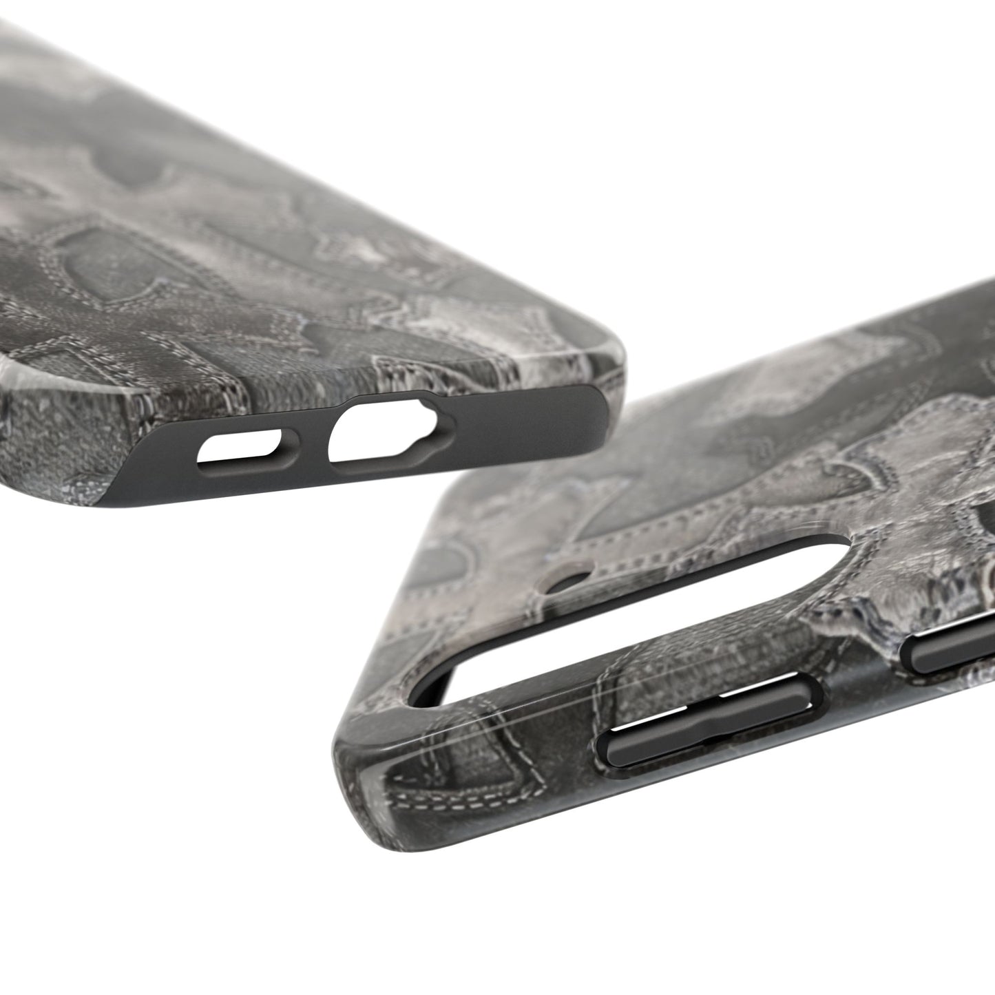 Grey Patchwork Crosses - Protective Phone Case