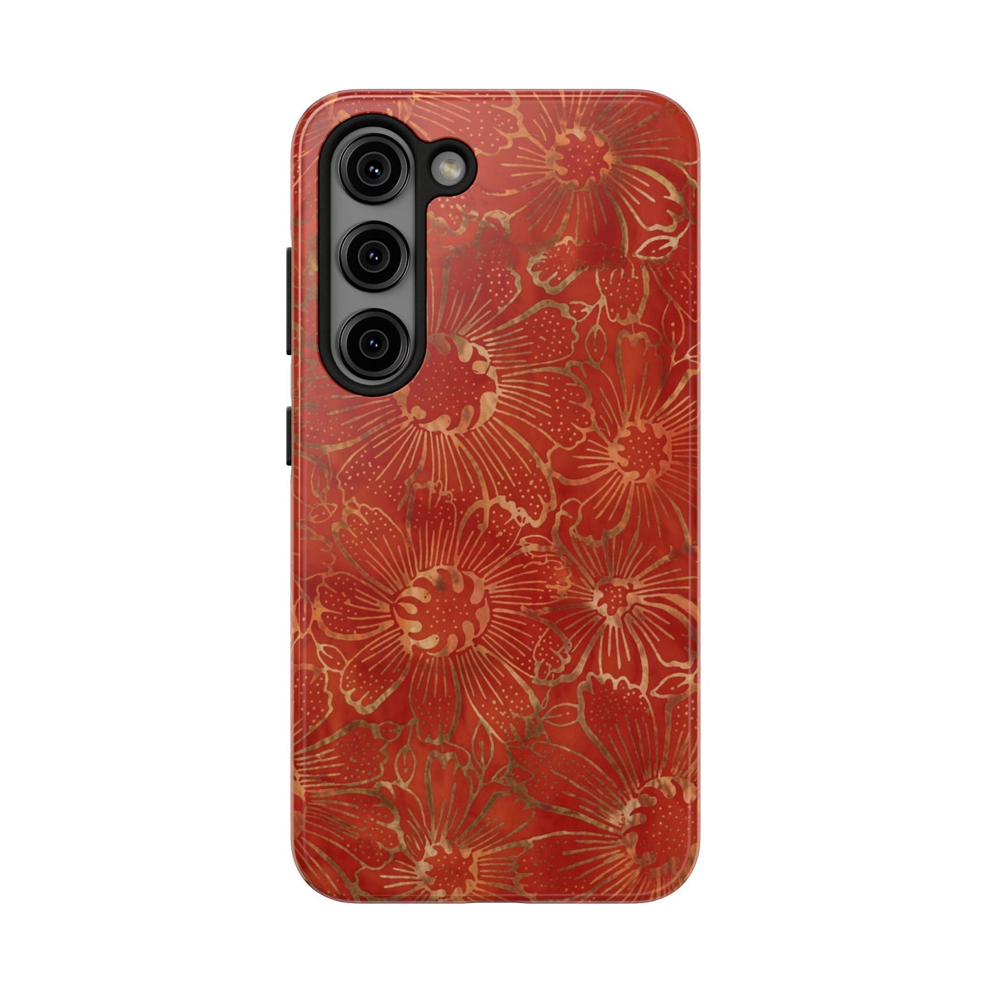Radiant Red Florals - Protective Phone Case