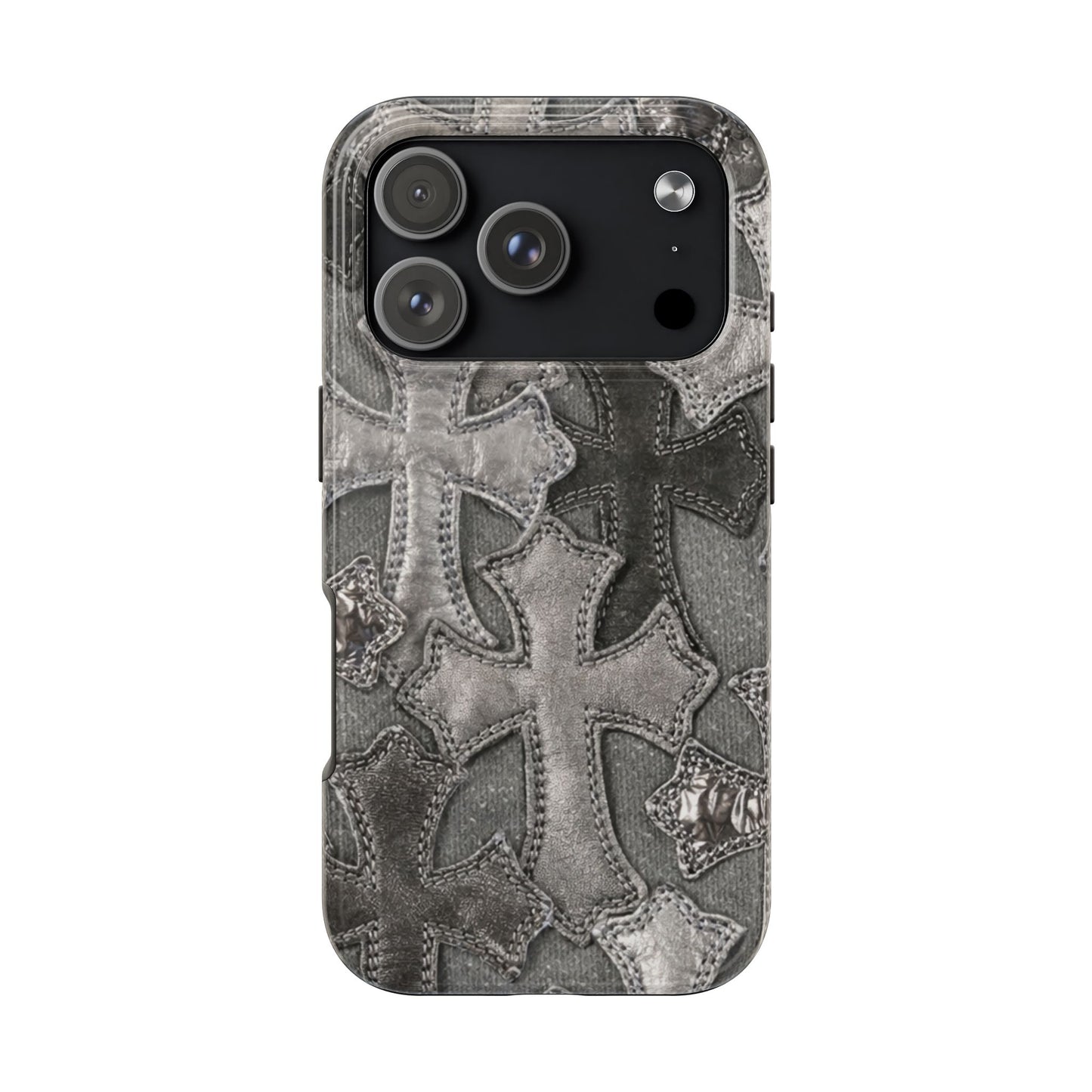 Grey Patchwork Crosses - Protective Phone Case