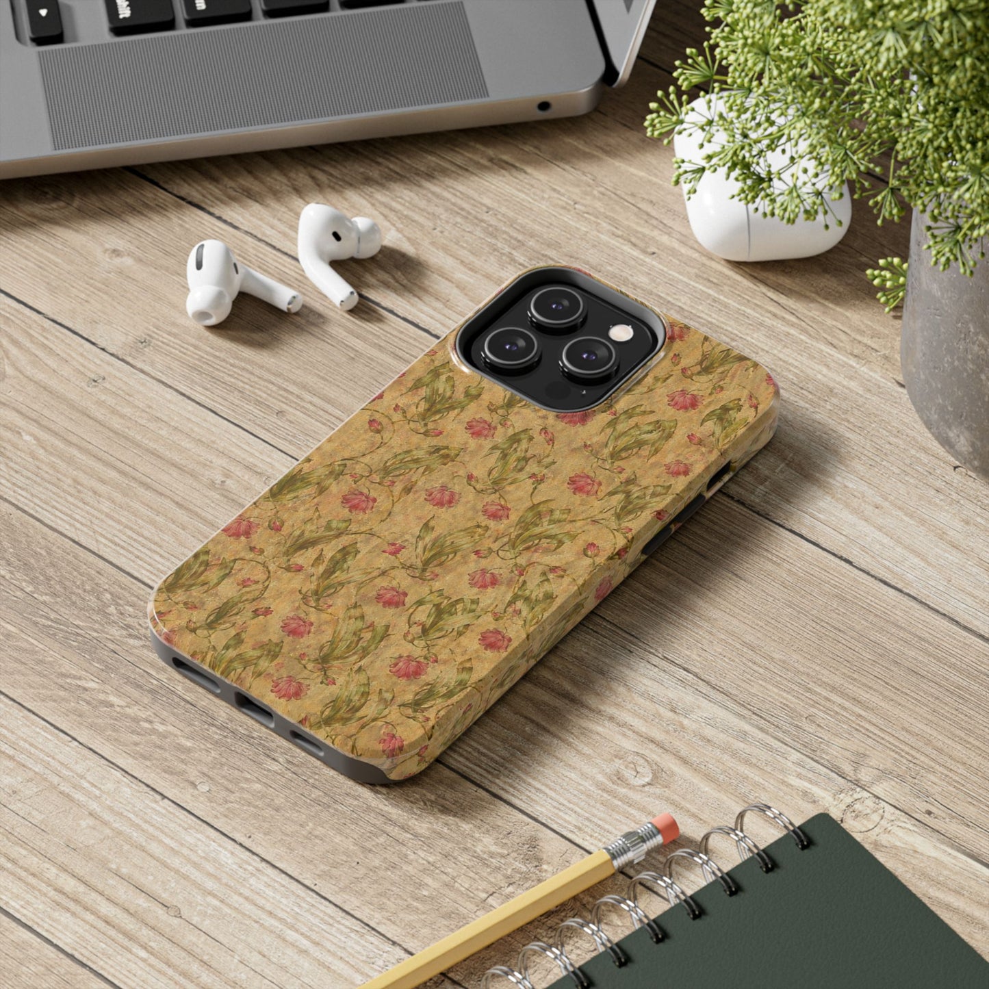 Roses on Aged Paper - Protective Phone Case