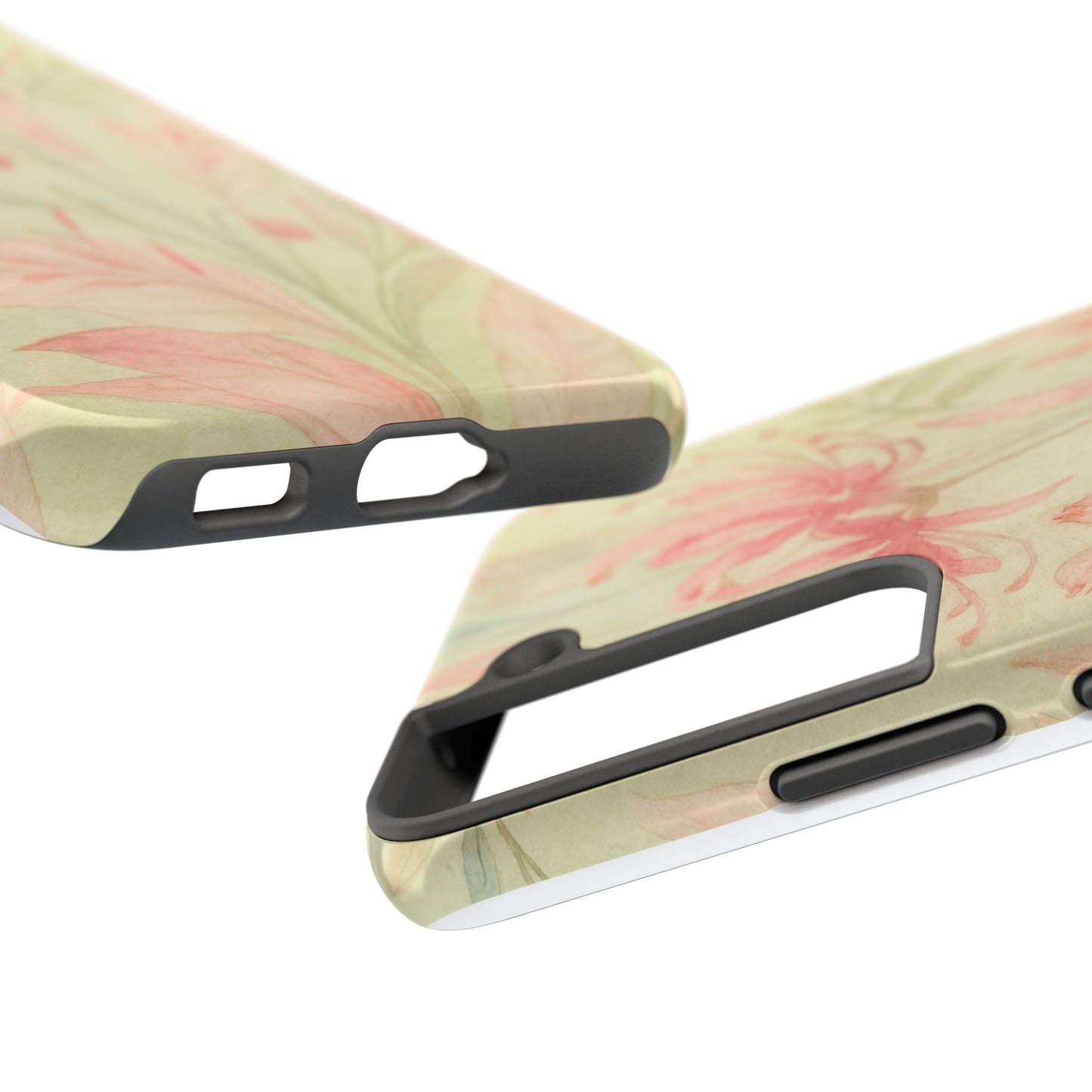 Pink Mint Floral - Protective Phone Case