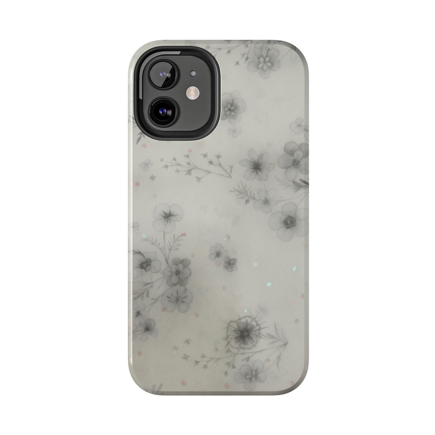 Misty Gray Floral - Protective Phone Case
