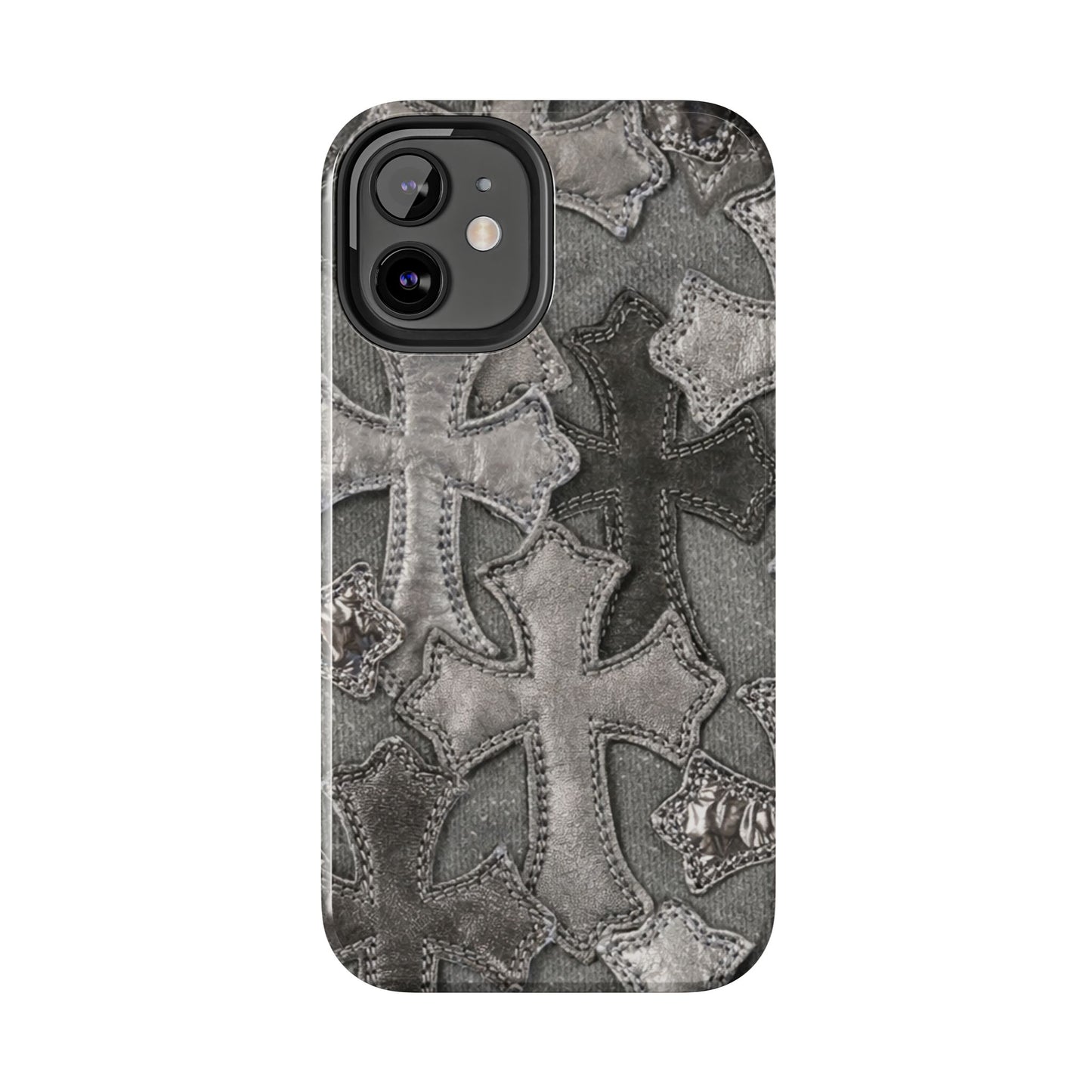 Grey Patchwork Crosses - Protective Phone Case