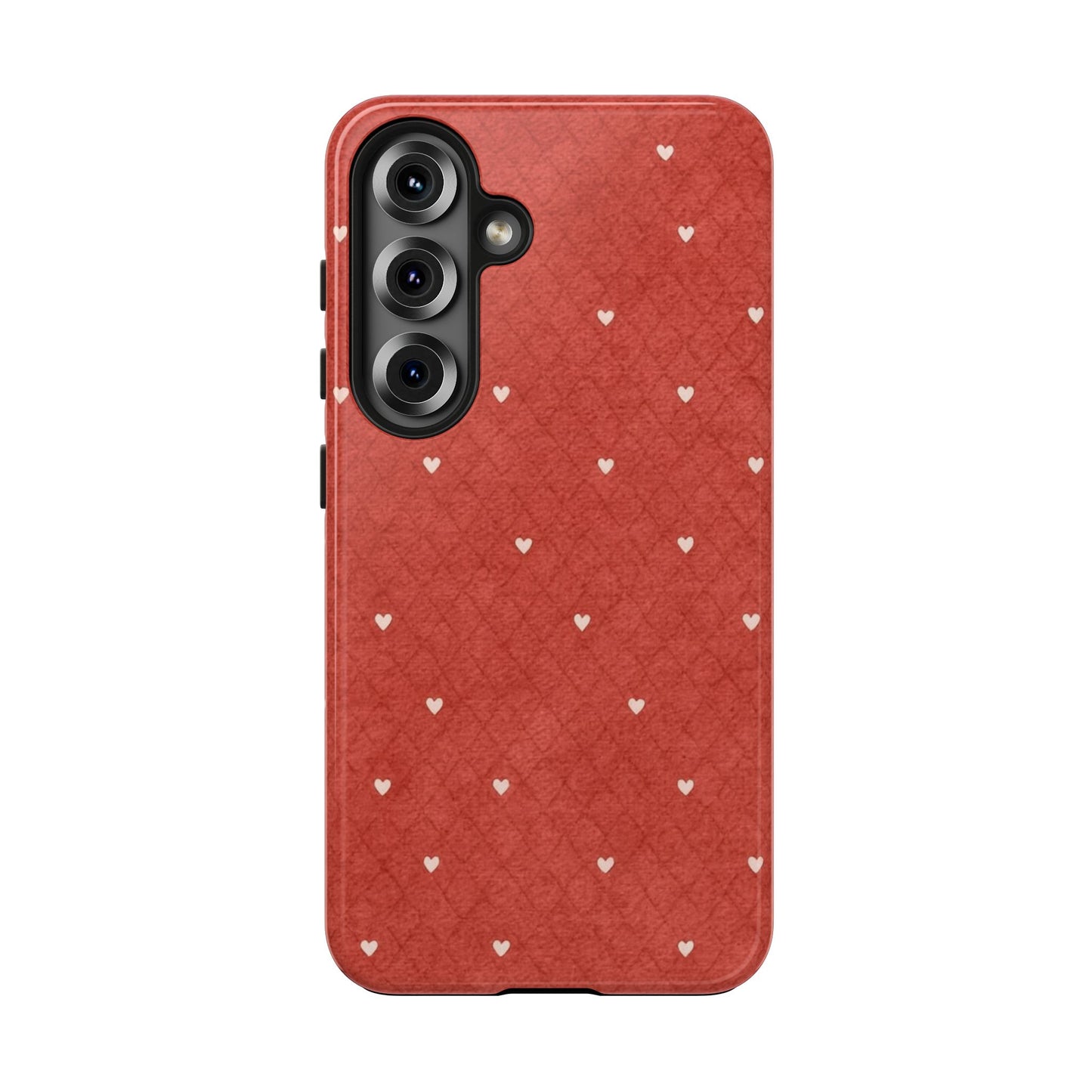 Red Quilted Hearts - Protective Phone Case