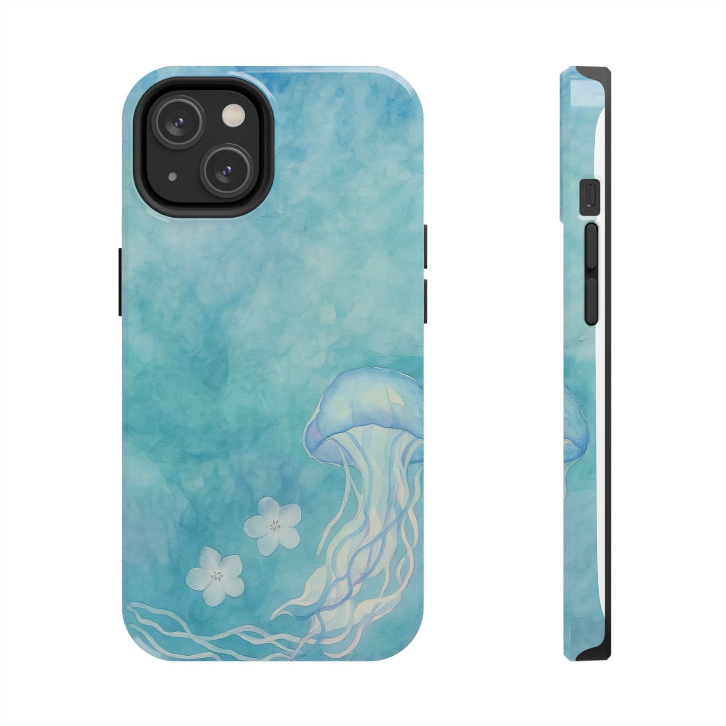 Sea-Blue Jellyfish - Protective Phone Case