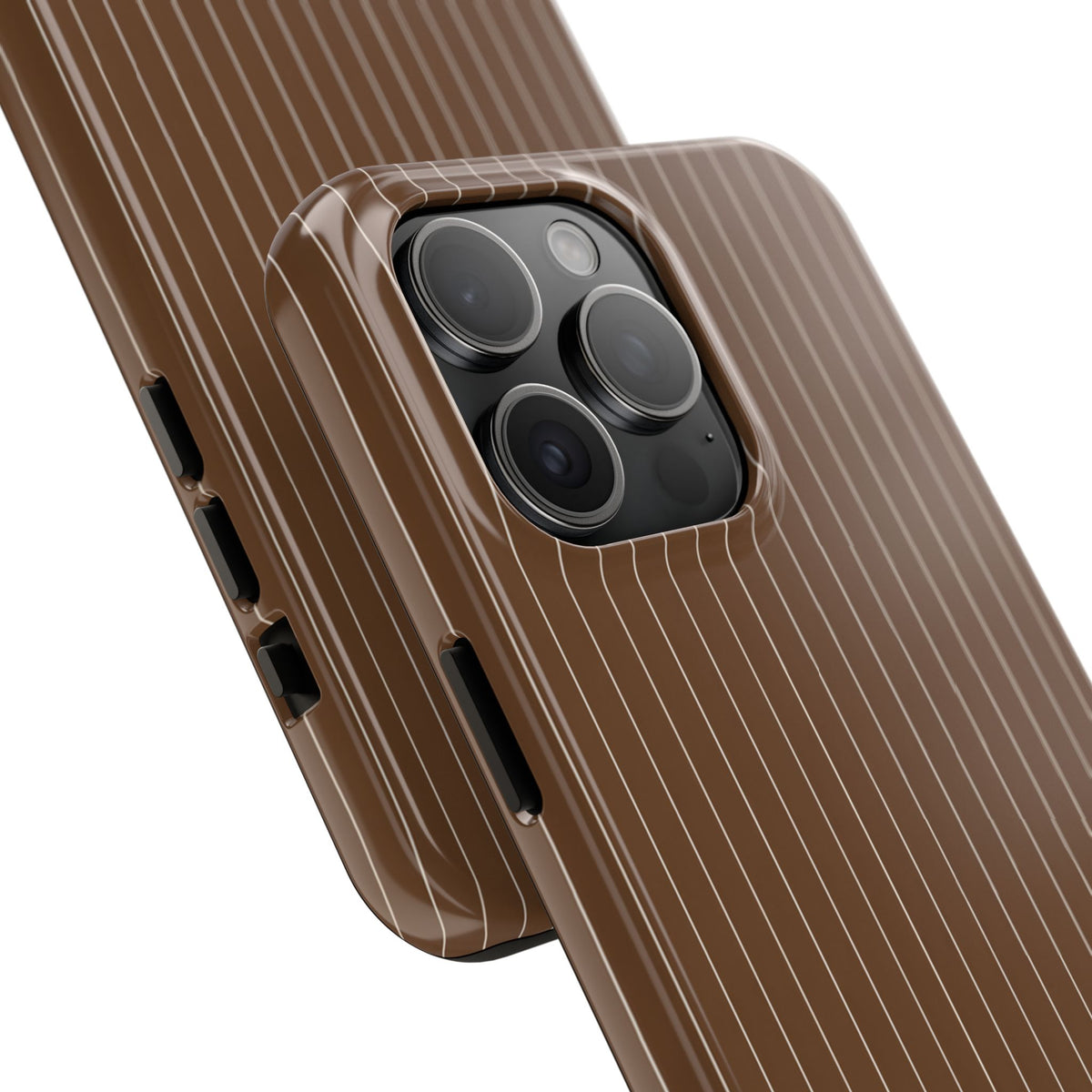 Brown Pinstripe - Protective Phone Case