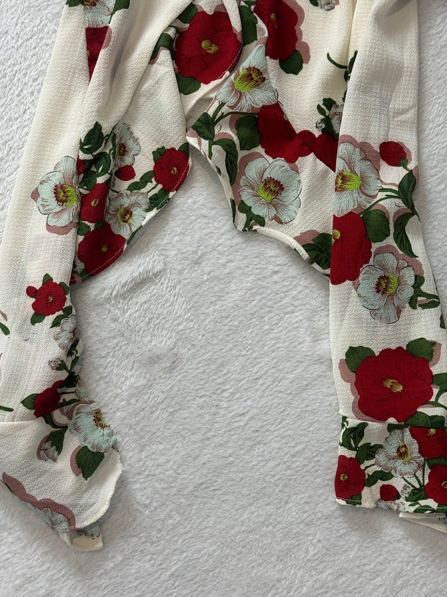 Flowy Floral Top with Adjustable Tie Back