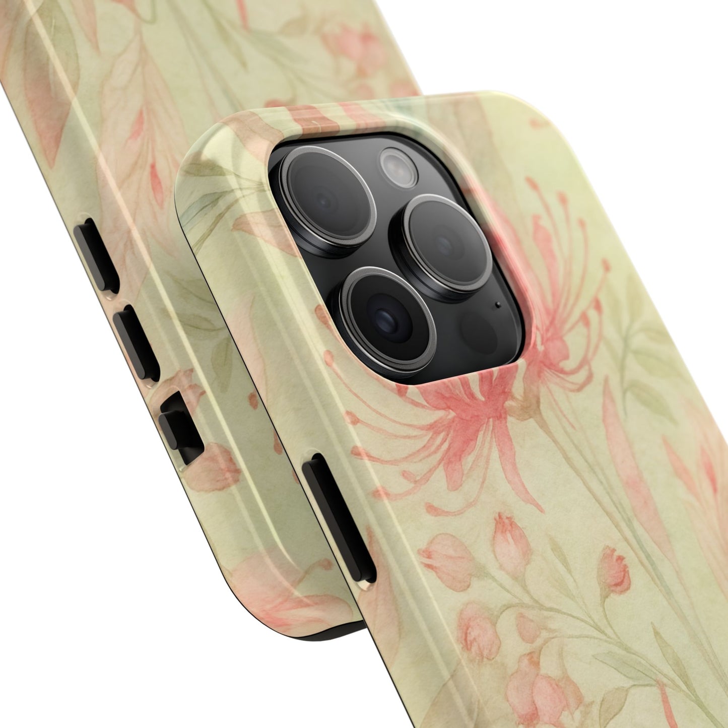 Pink Mint Floral - Protective Phone Case