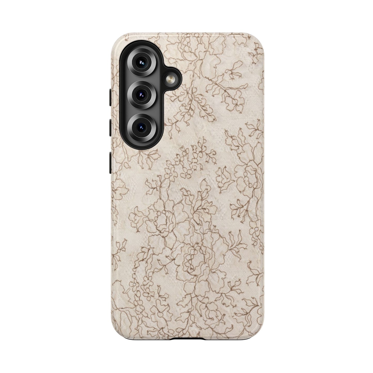 Vintage Beige Lace - Protective Phone Case