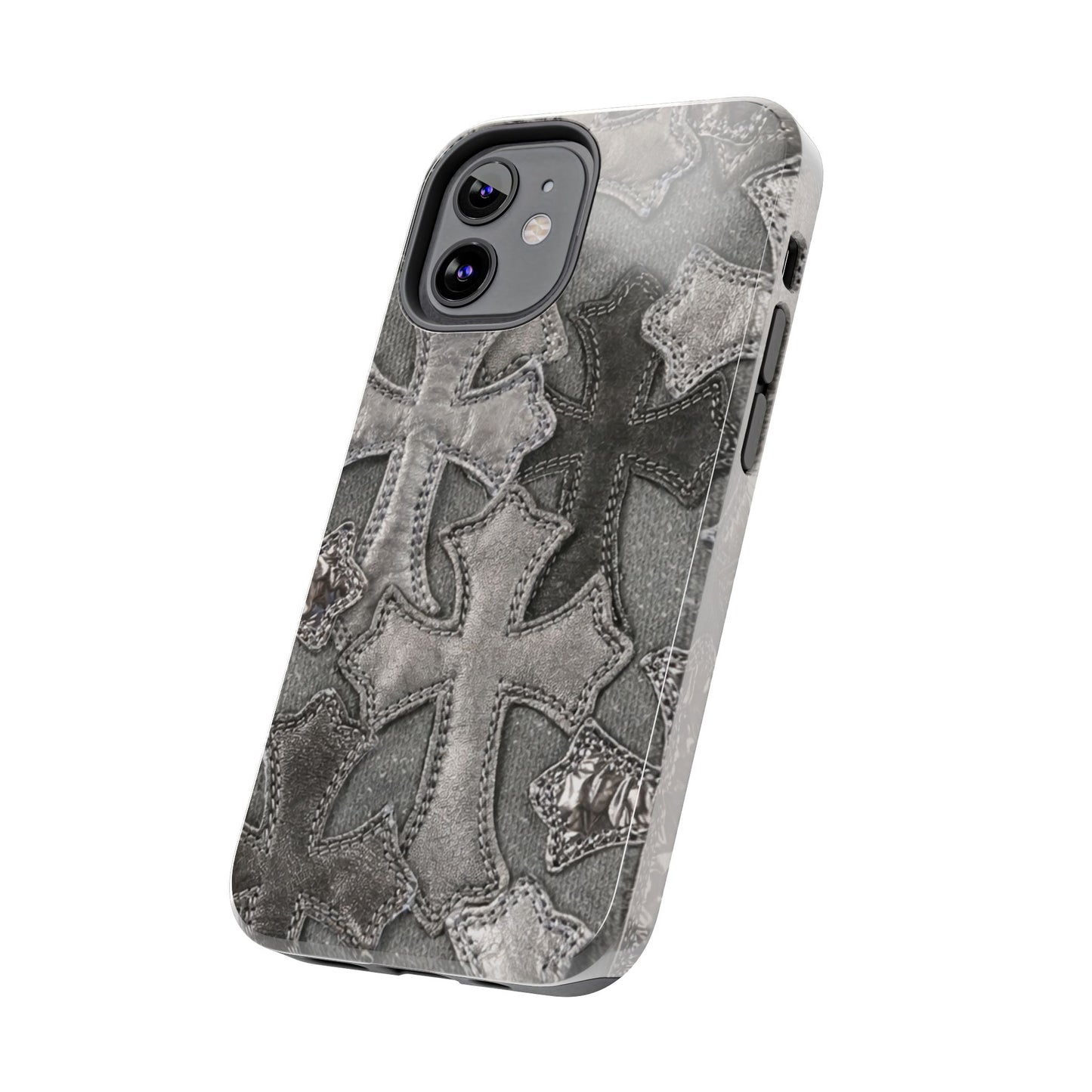 Grey Patchwork Crosses - Protective Phone Case