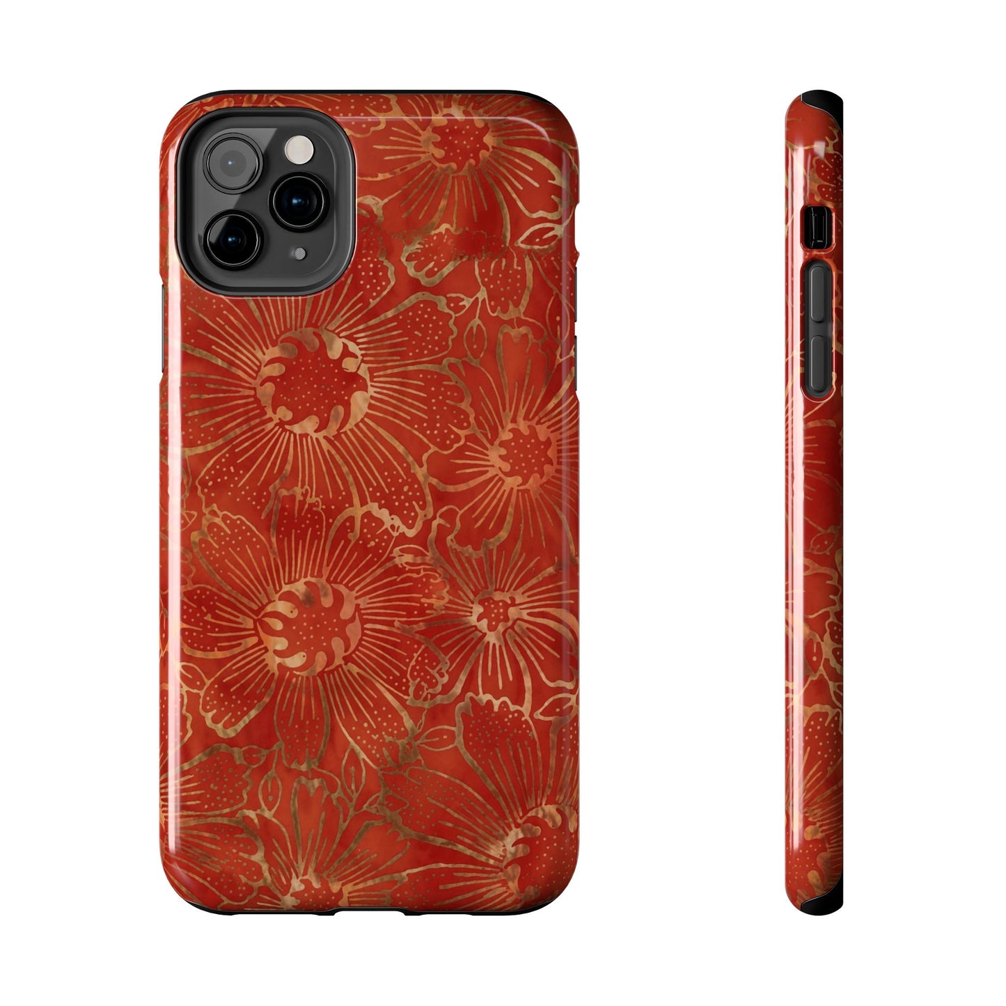 Radiant Red Florals - Protective Phone Case