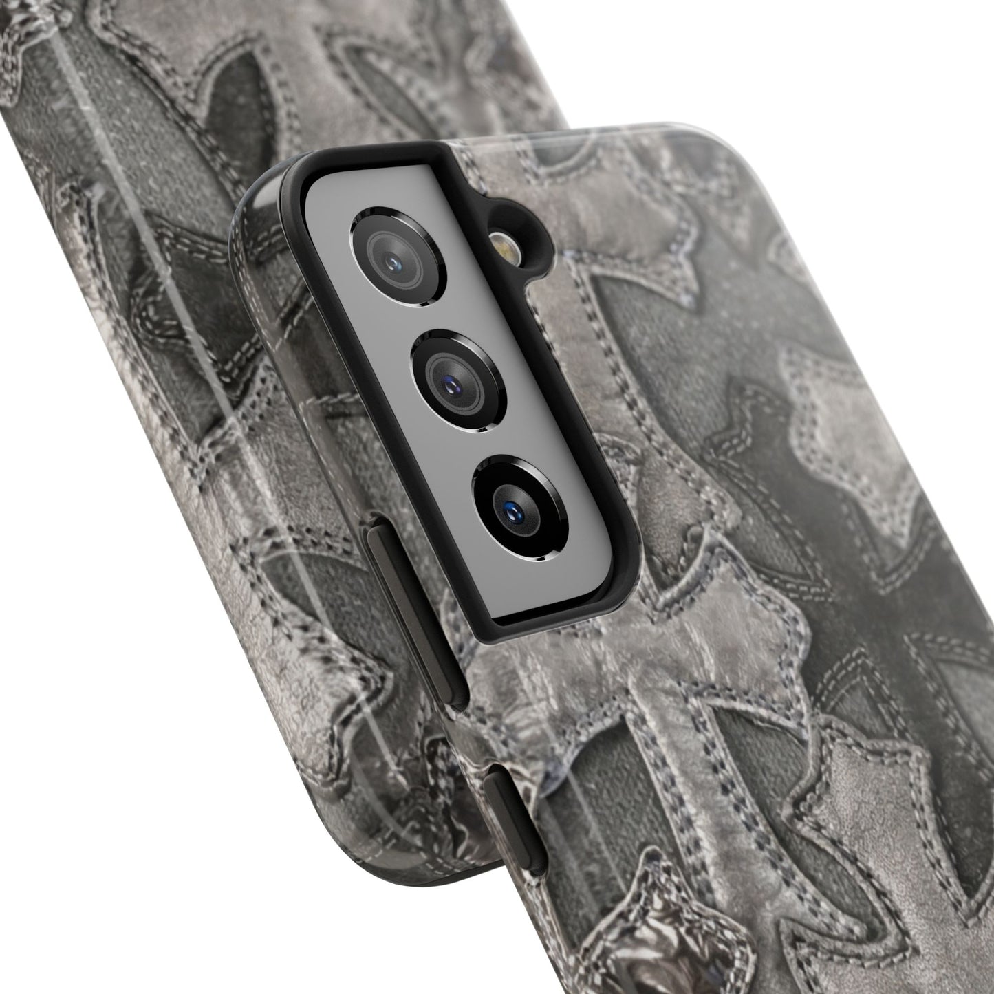 Grey Patchwork Crosses - Protective Phone Case