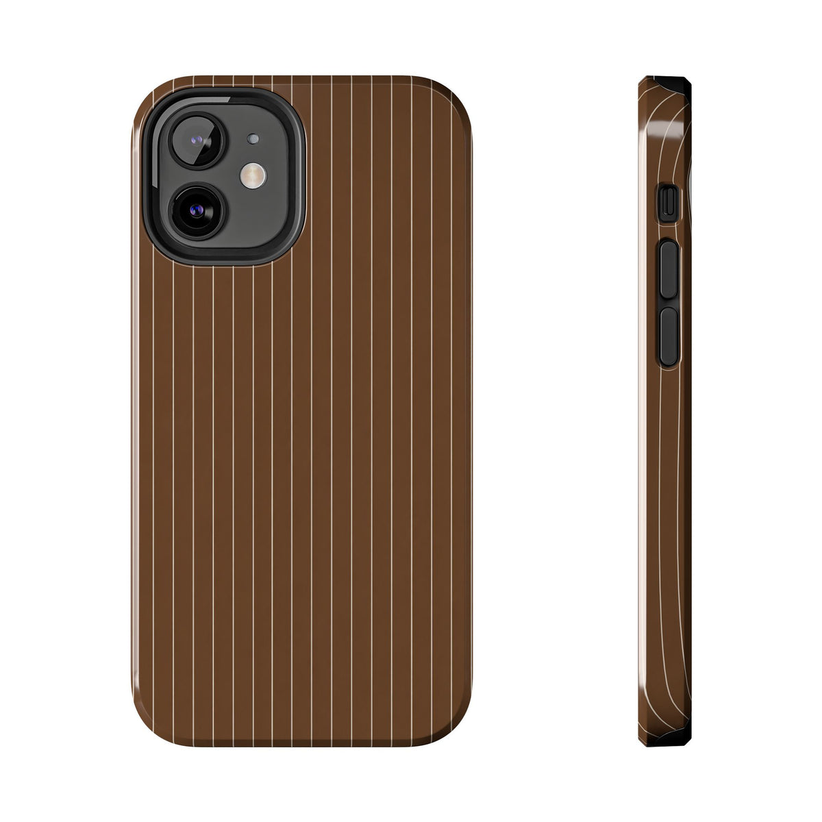 Brown Pinstripe - Protective Phone Case