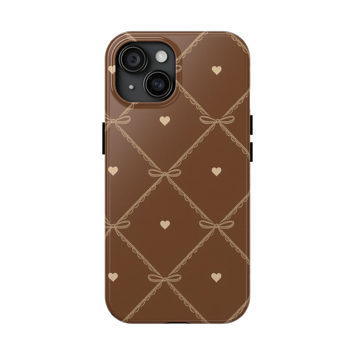 Chocolate Heart Ribbon - Protective Phone Case