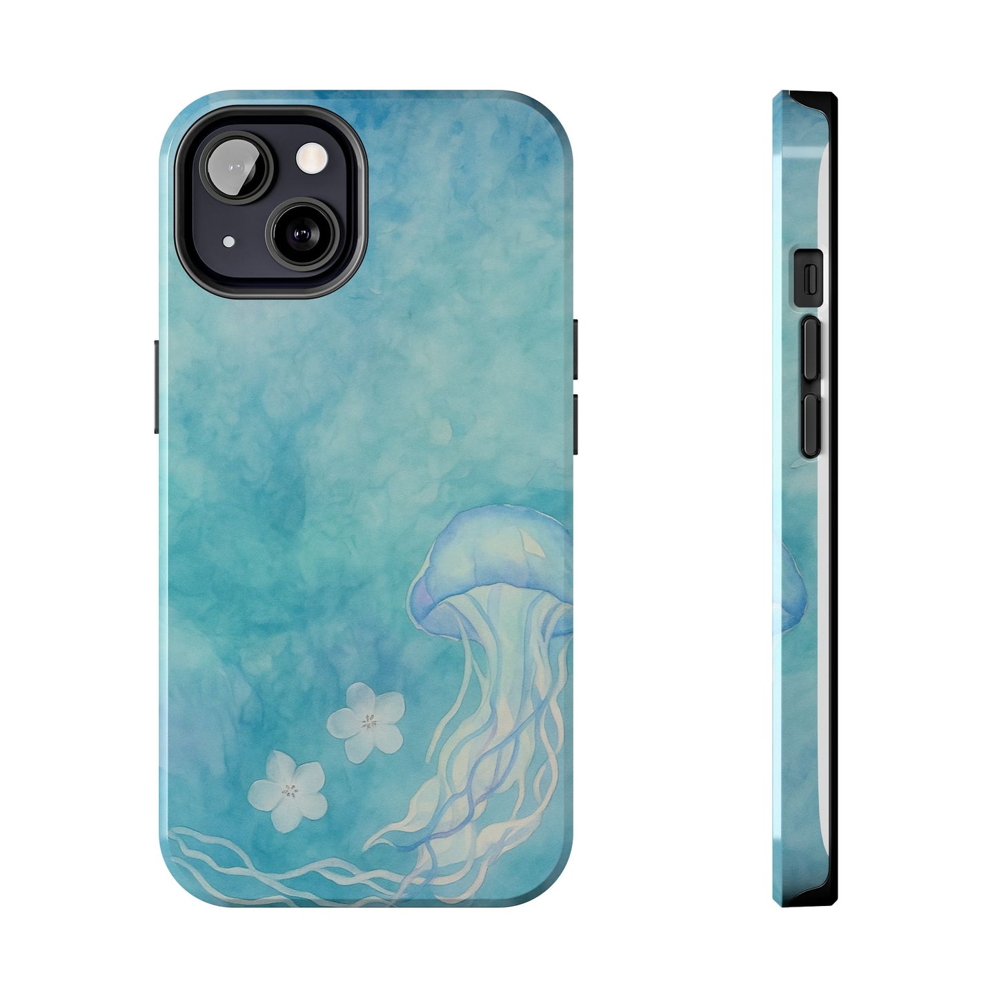 Sea-Blue Jellyfish - Protective Phone Case