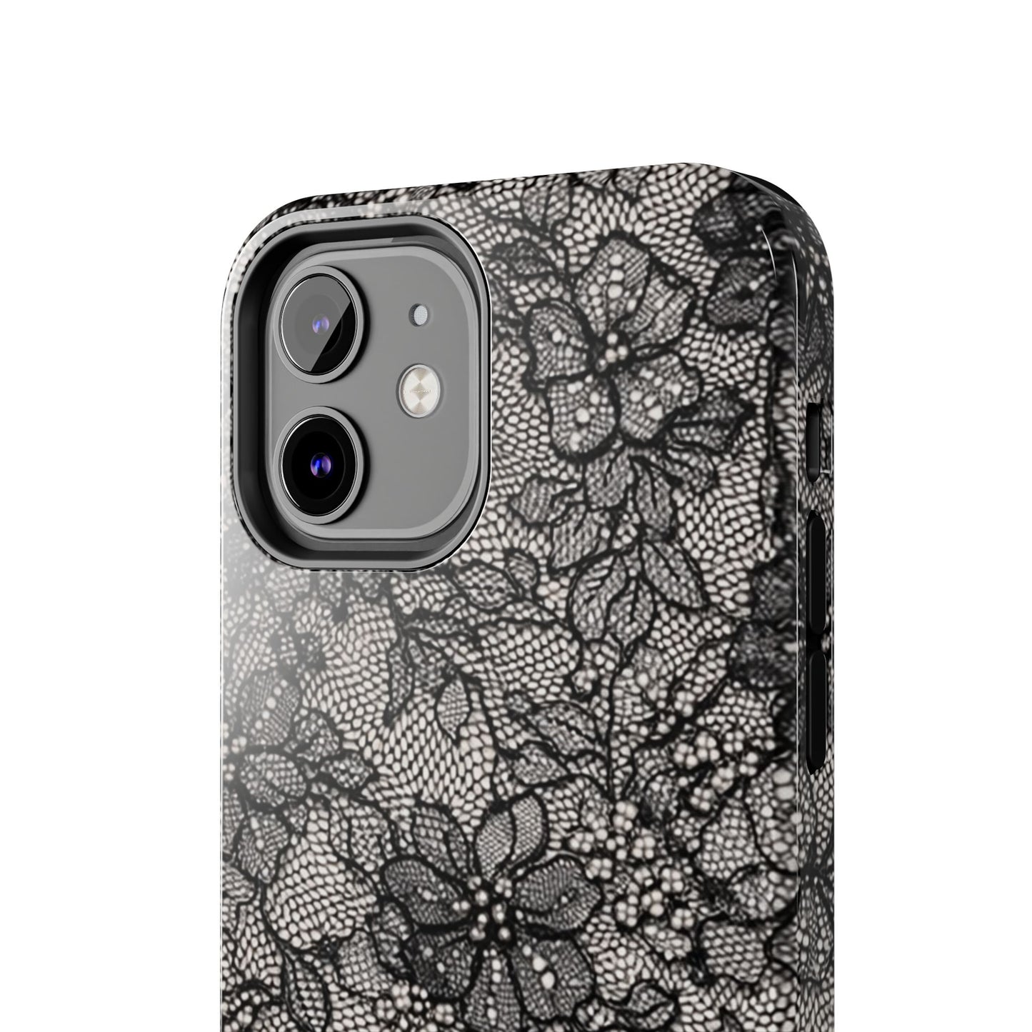 Black Floral Lace - Protective Phone Case