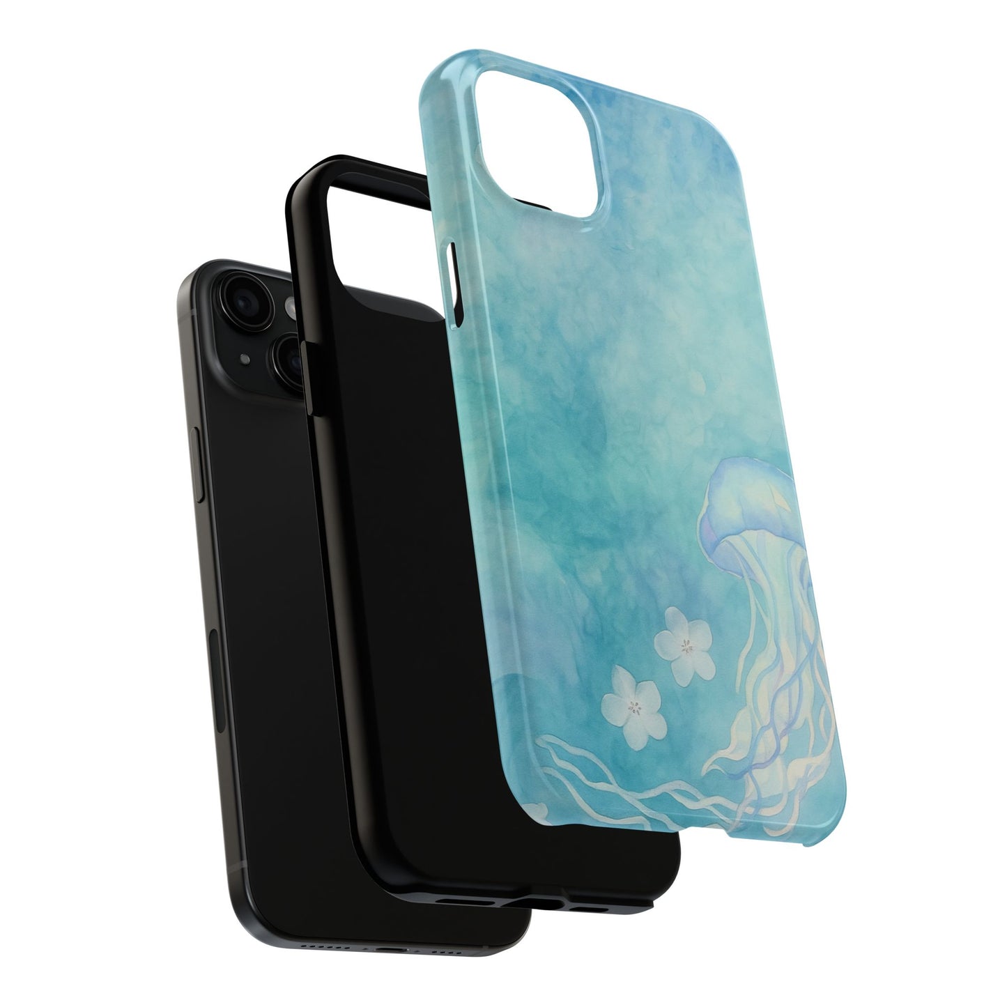 Sea-Blue Jellyfish - Protective Phone Case