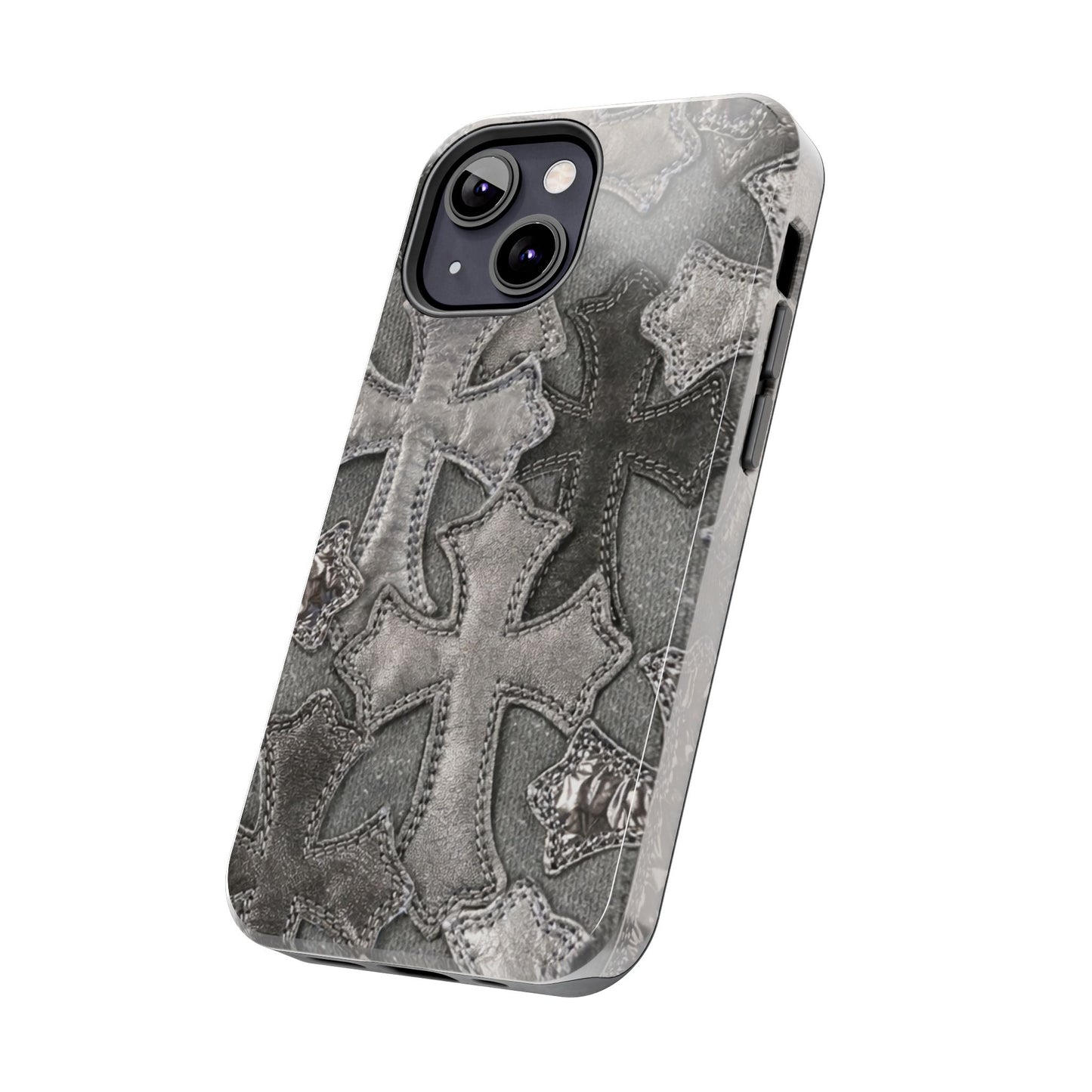 Grey Patchwork Crosses - Protective Phone Case