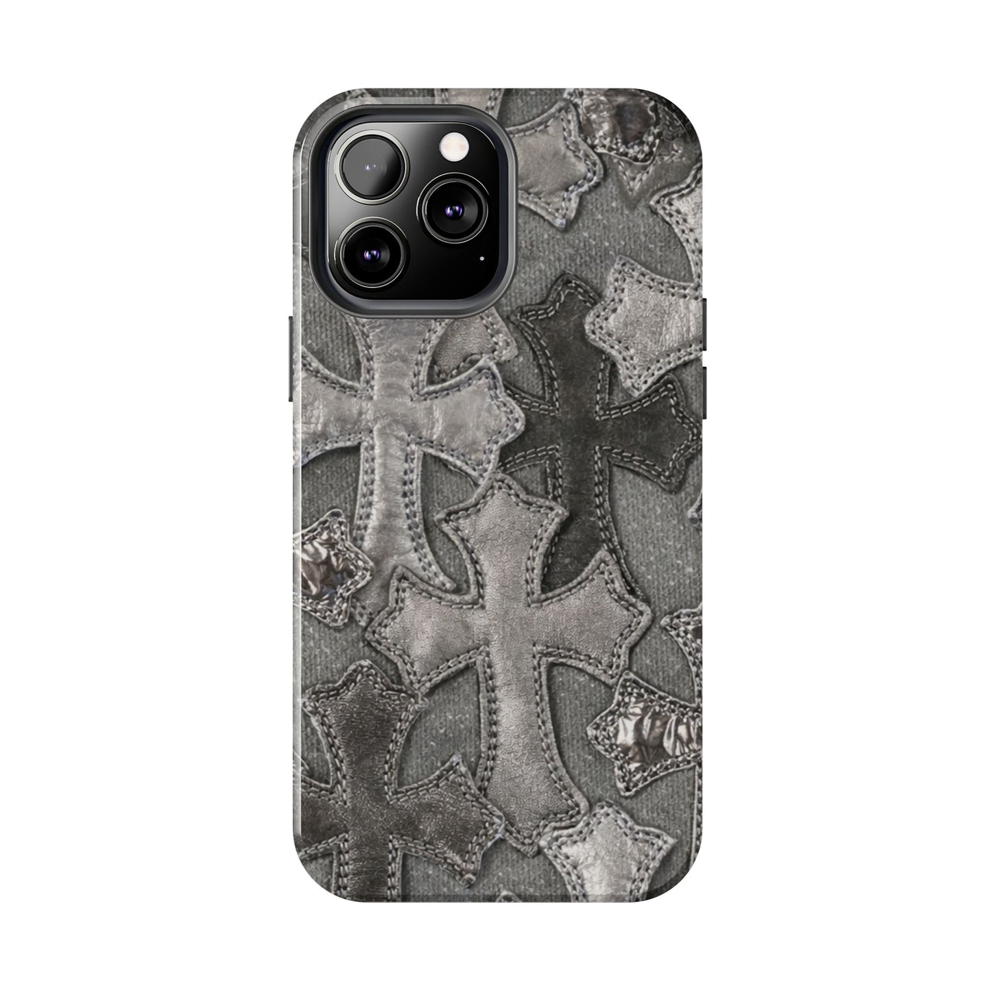 Grey Patchwork Crosses - Protective Phone Case