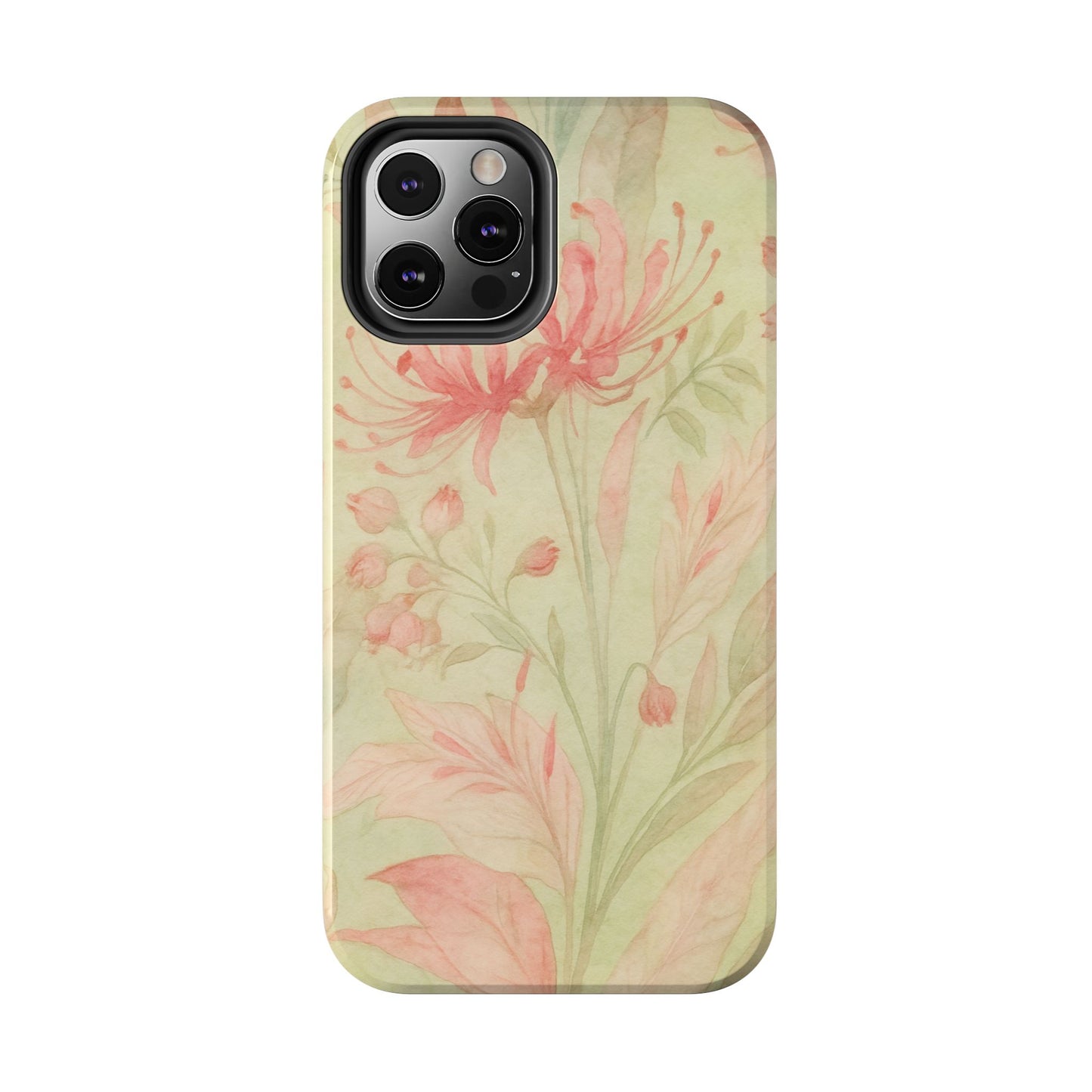 Pink Mint Floral - Protective Phone Case