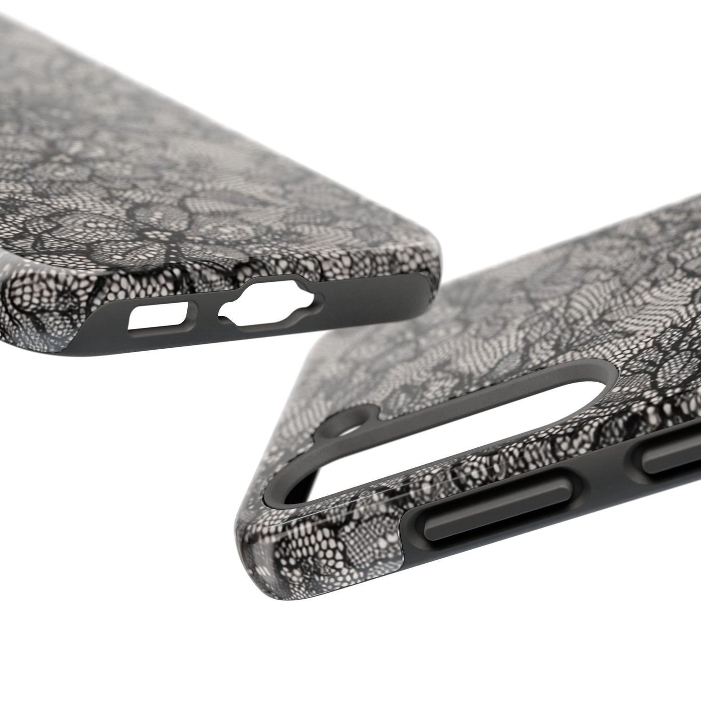 Black Floral Lace - Protective Phone Case