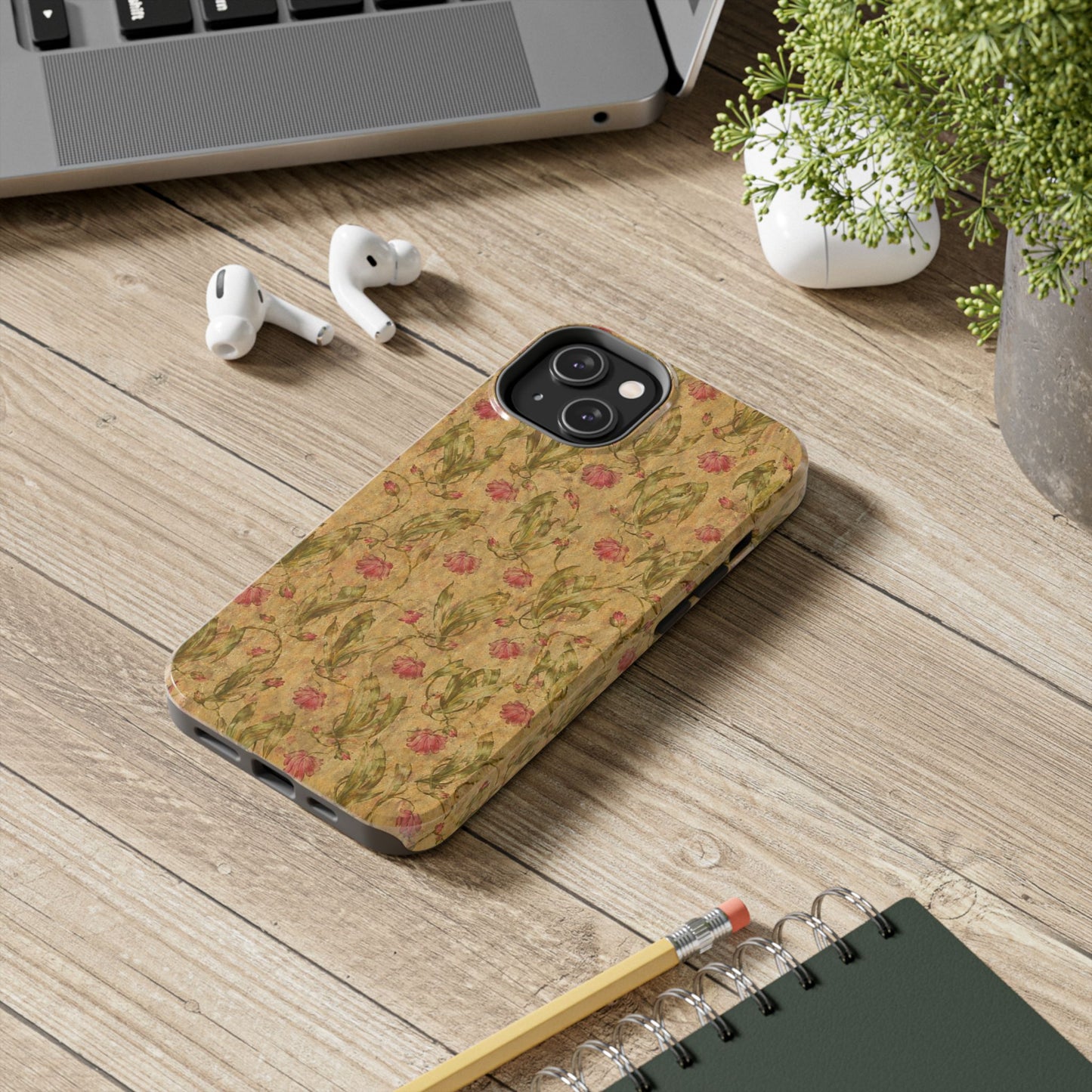 Roses on Aged Paper - Protective Phone Case
