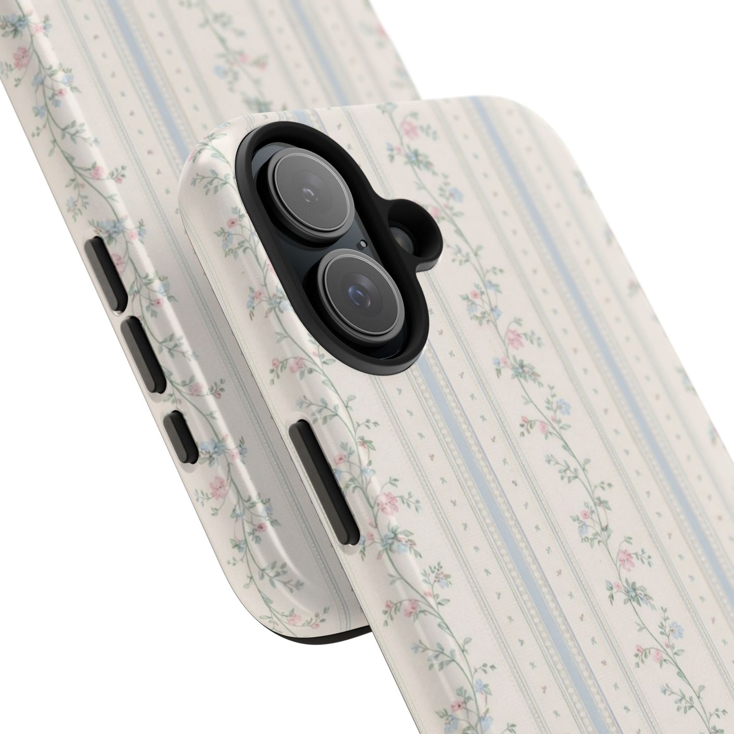 Vintage Floral Stripes - Protective Phone Case