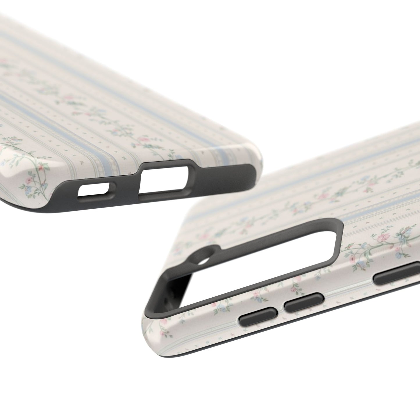 Vintage Floral Stripes - Protective Phone Case