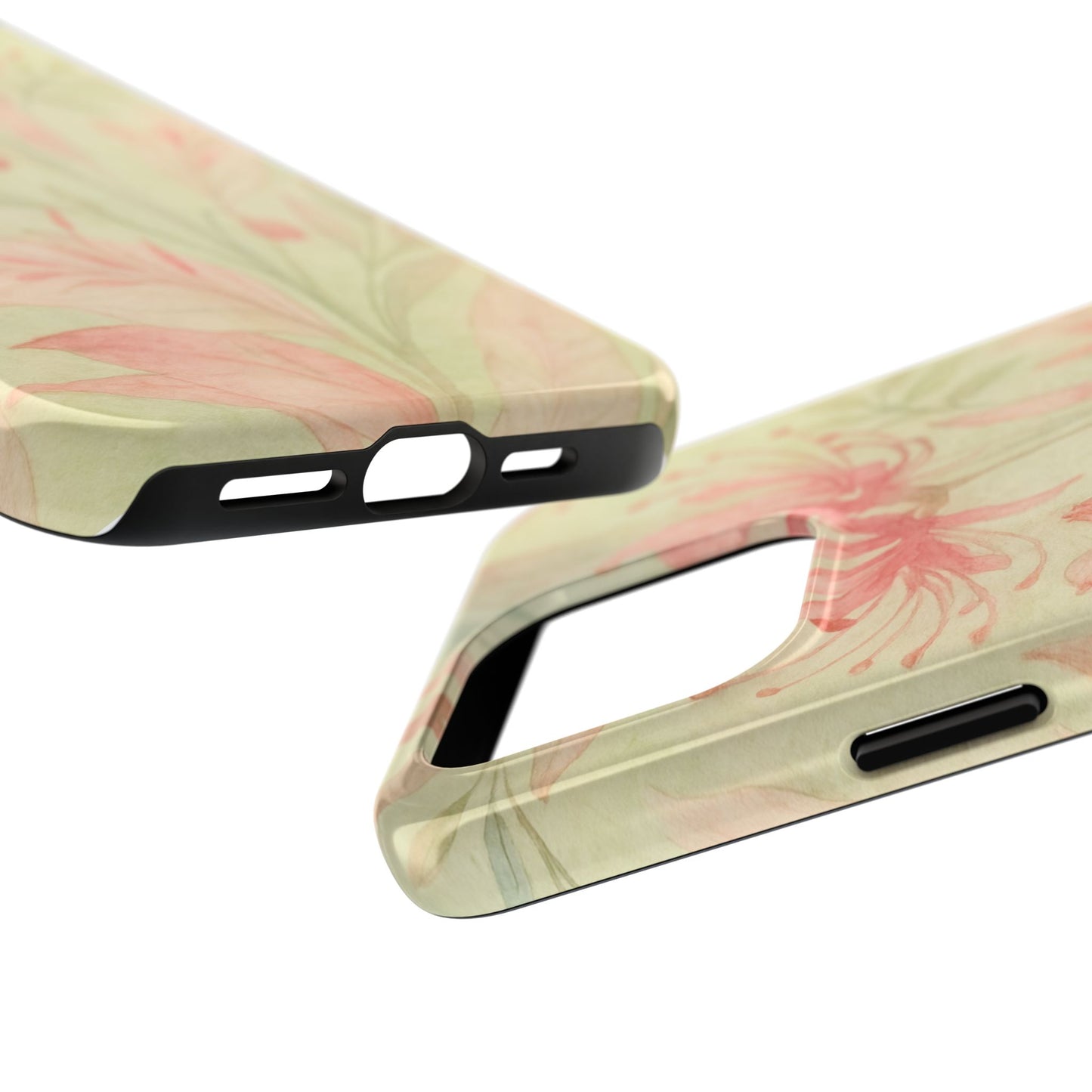 Pink Mint Floral - Protective Phone Case