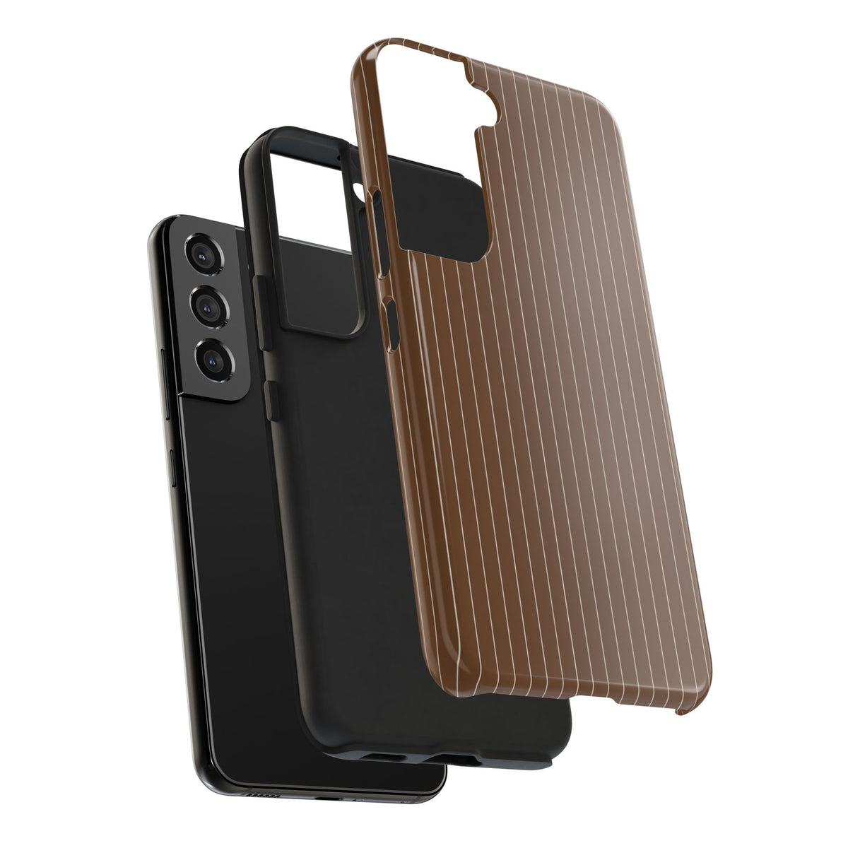 Brown Pinstripe - Protective Phone Case