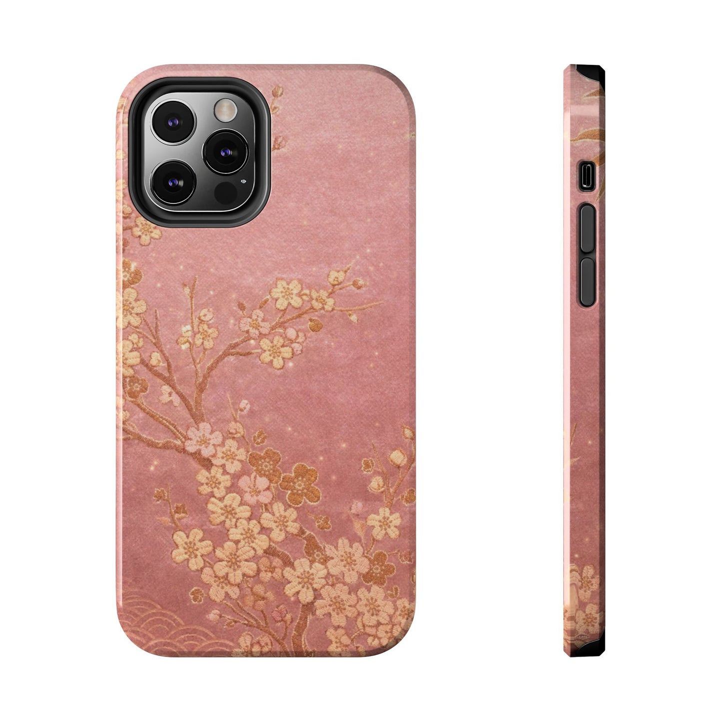 Pink Gold Cherry Blossom - Protective Phone Case