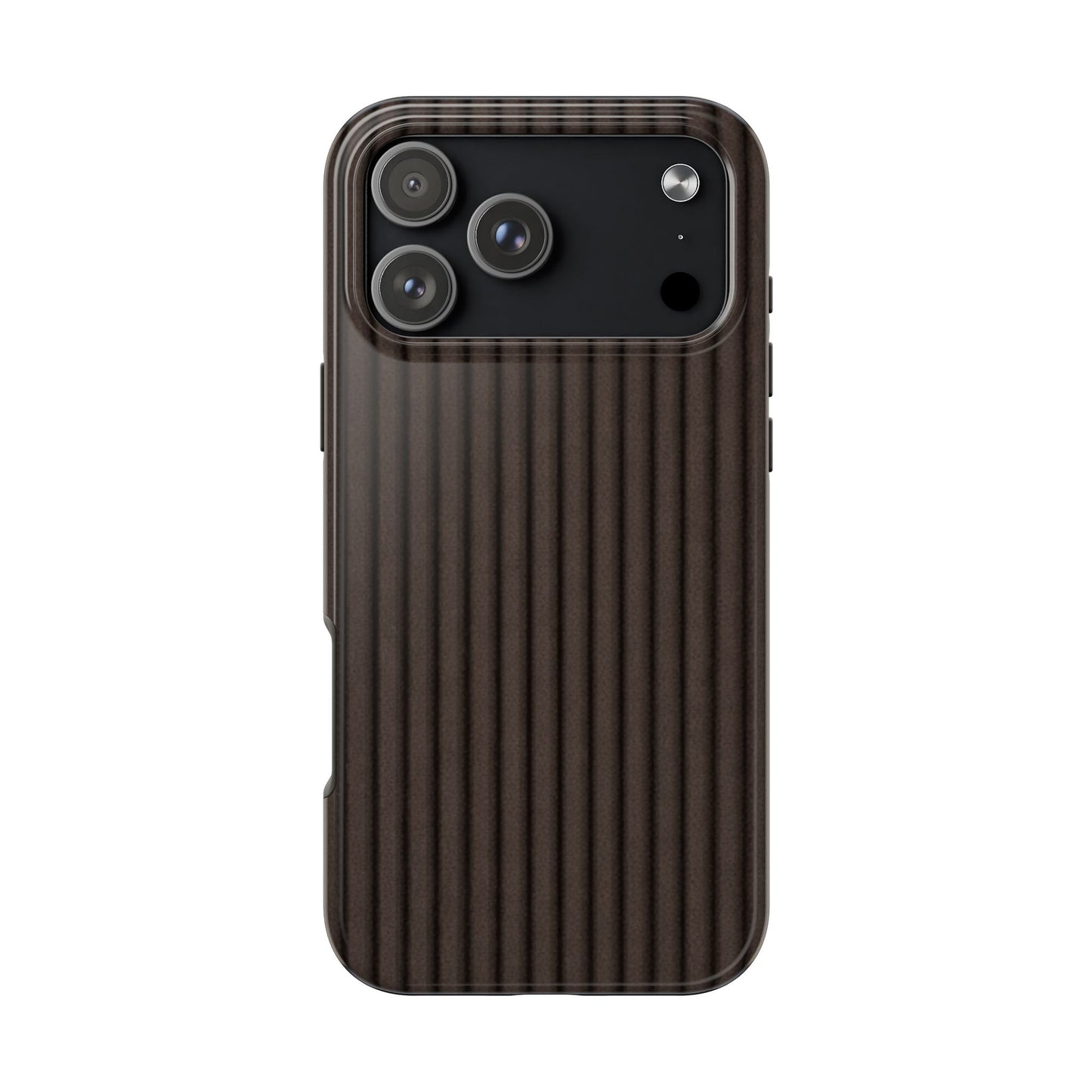 Ribbed Dark Brown Tough Phone Case – Slim Protective Mobile Cover