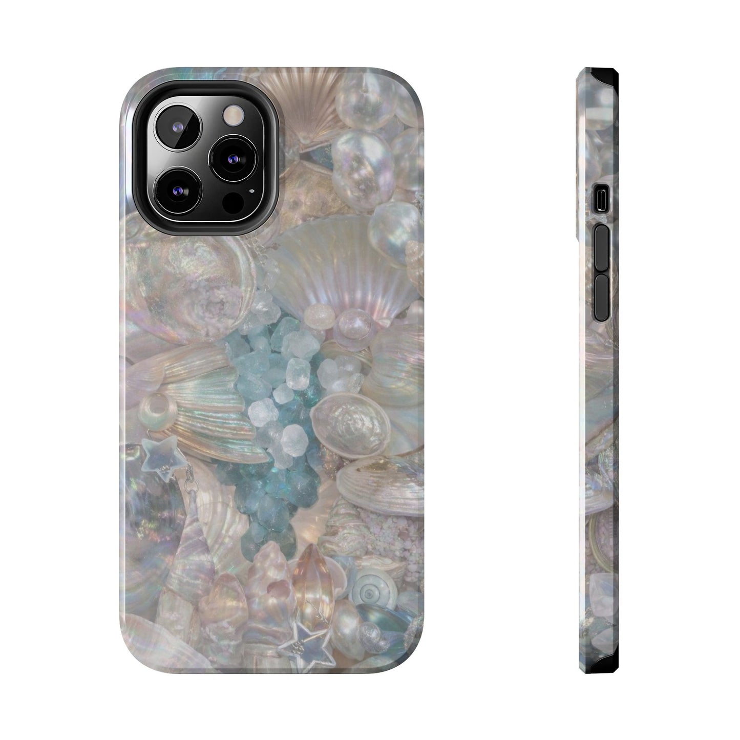 Aquamarine and Shells - Protective Phone Case