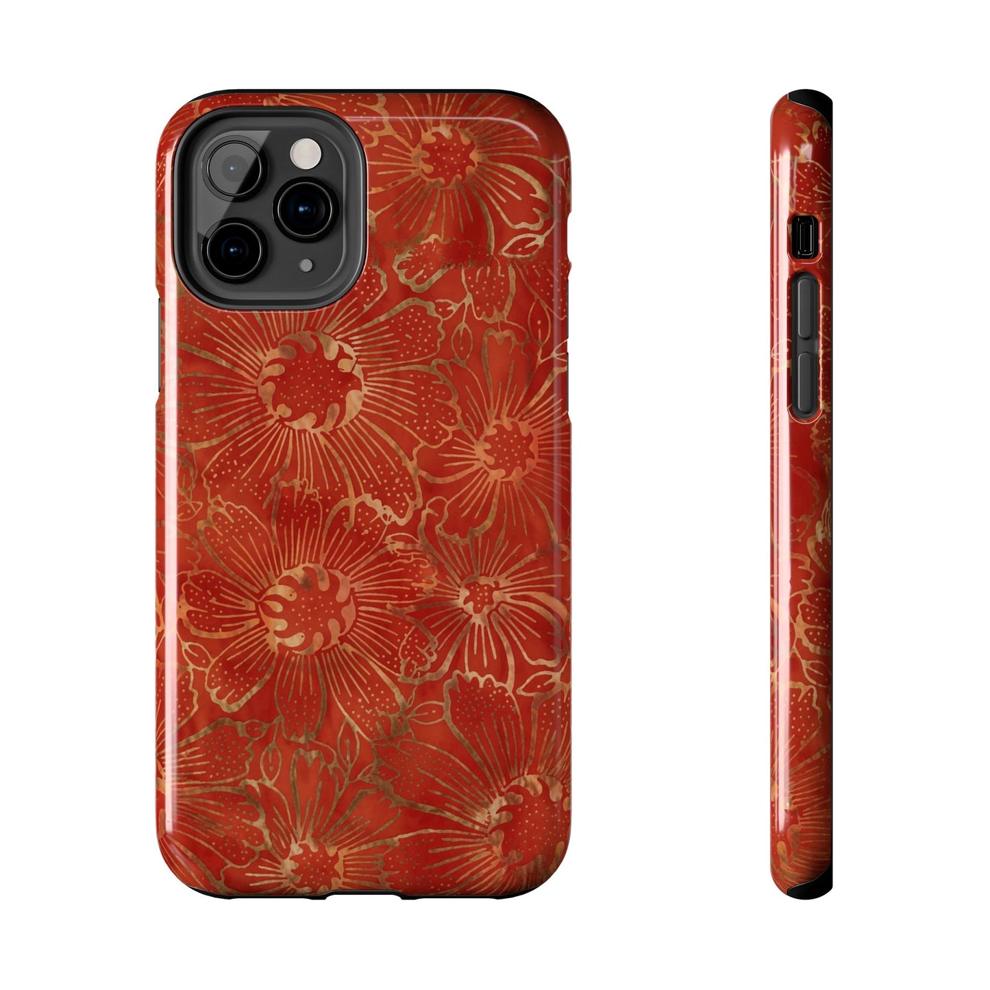 Radiant Red Florals - Protective Phone Case
