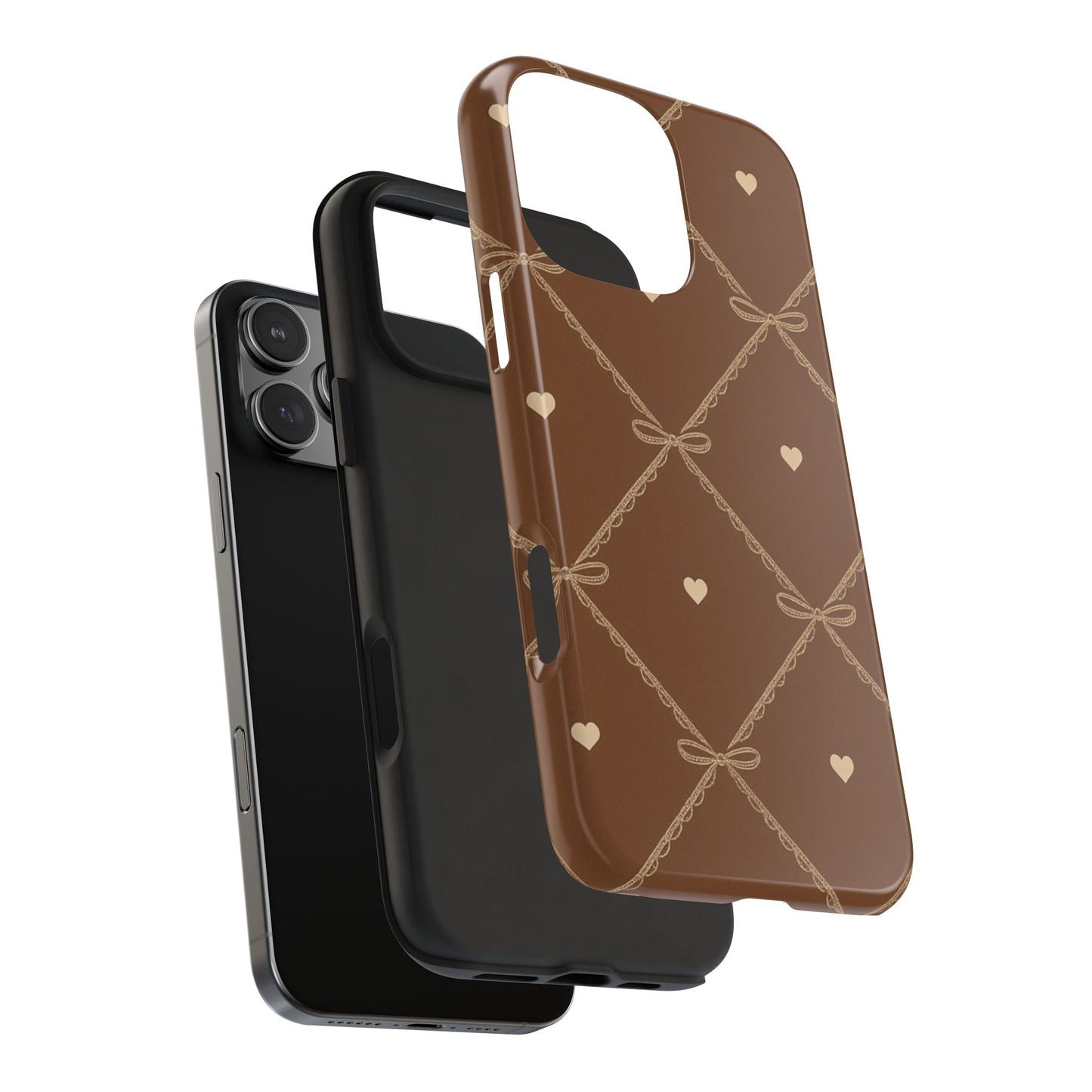 Chocolate Heart Ribbon - Protective Phone Case