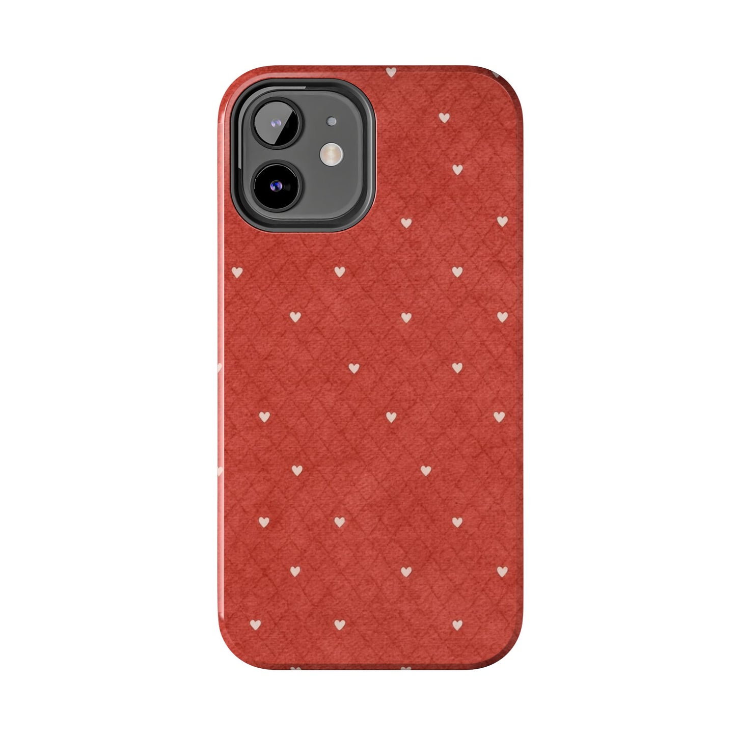 Red Quilted Hearts - Protective Phone Case