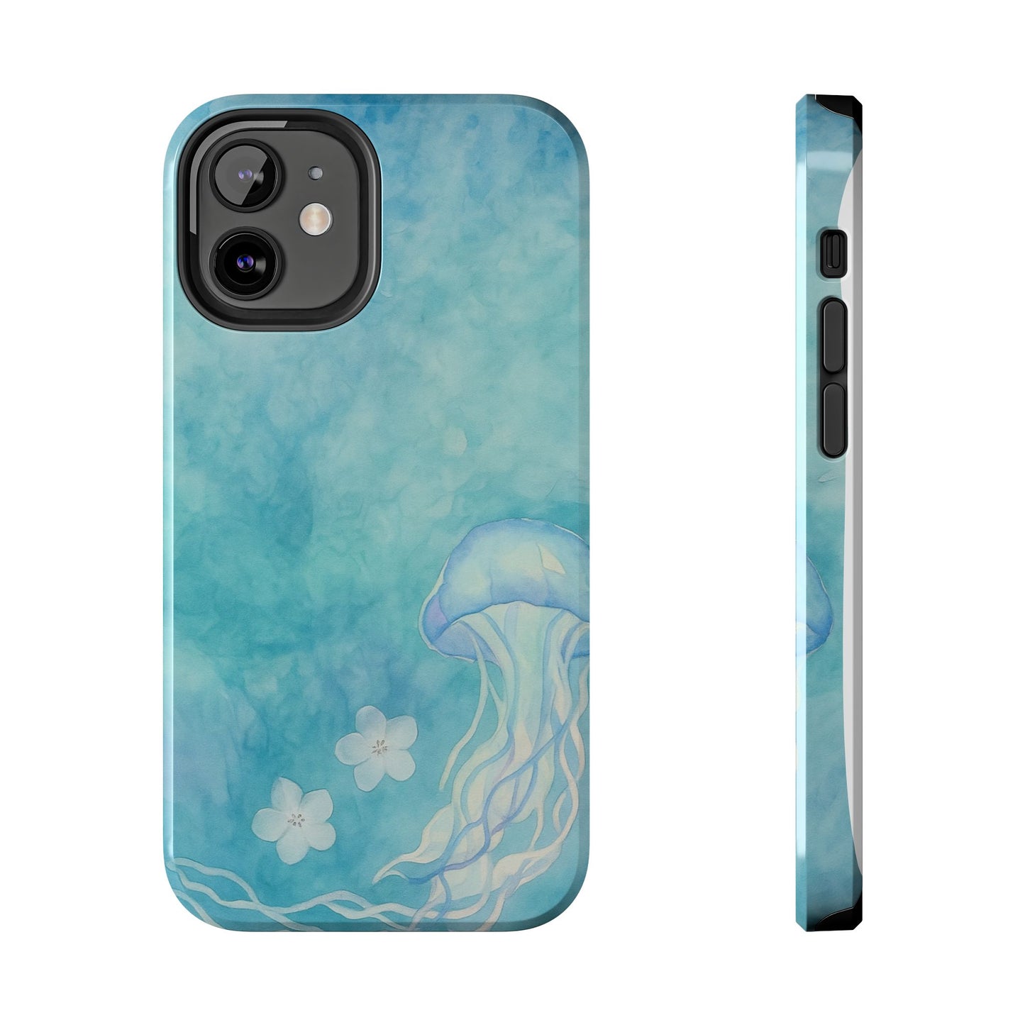 Sea-Blue Jellyfish - Protective Phone Case