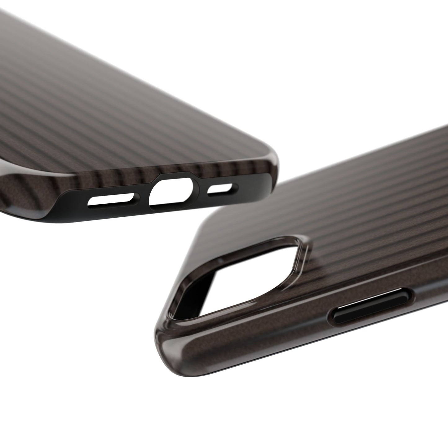 Ribbed Dark Brown Tough Phone Case – Slim Protective Mobile Cover