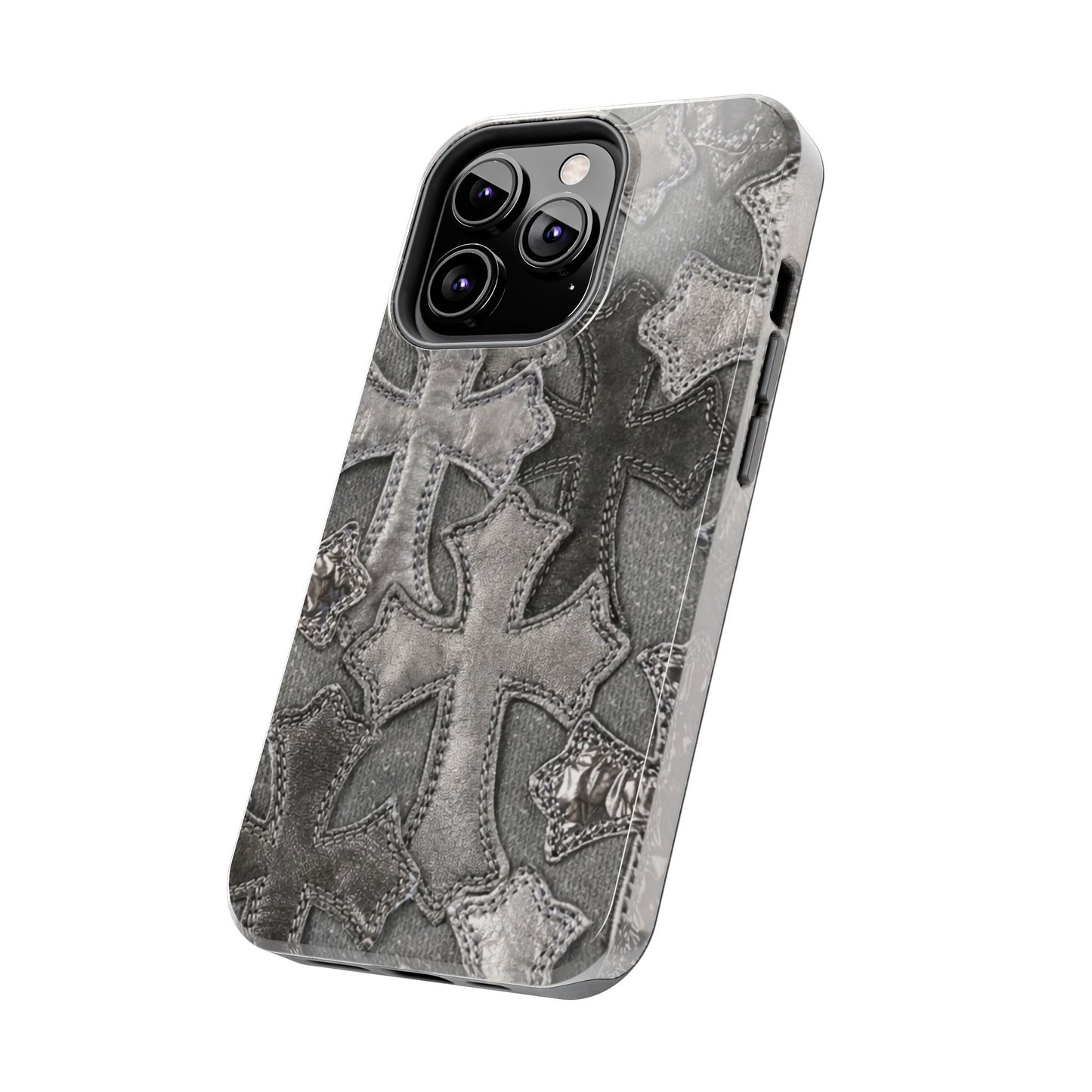 Grey Patchwork Crosses - Protective Phone Case