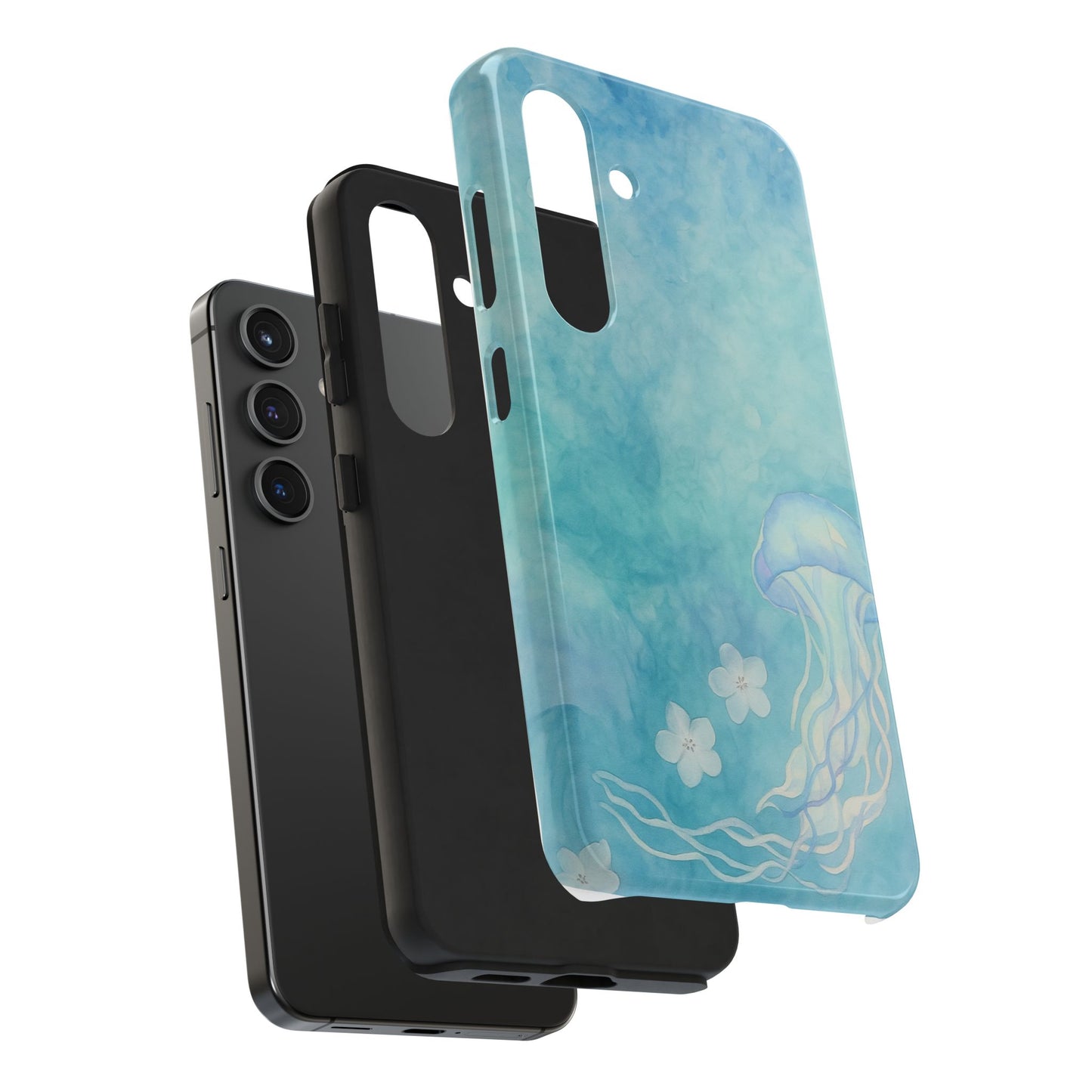 Sea-Blue Jellyfish - Protective Phone Case