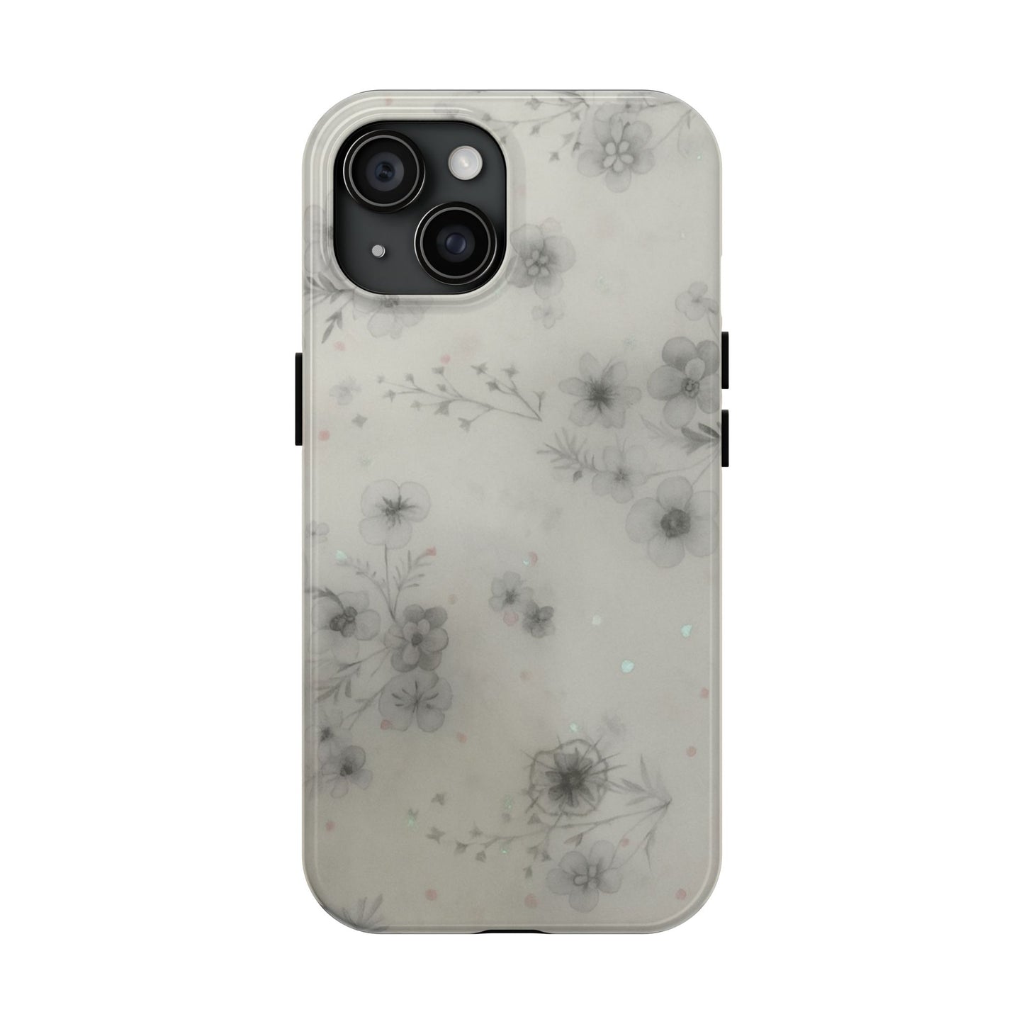 Misty Gray Floral - Protective Phone Case