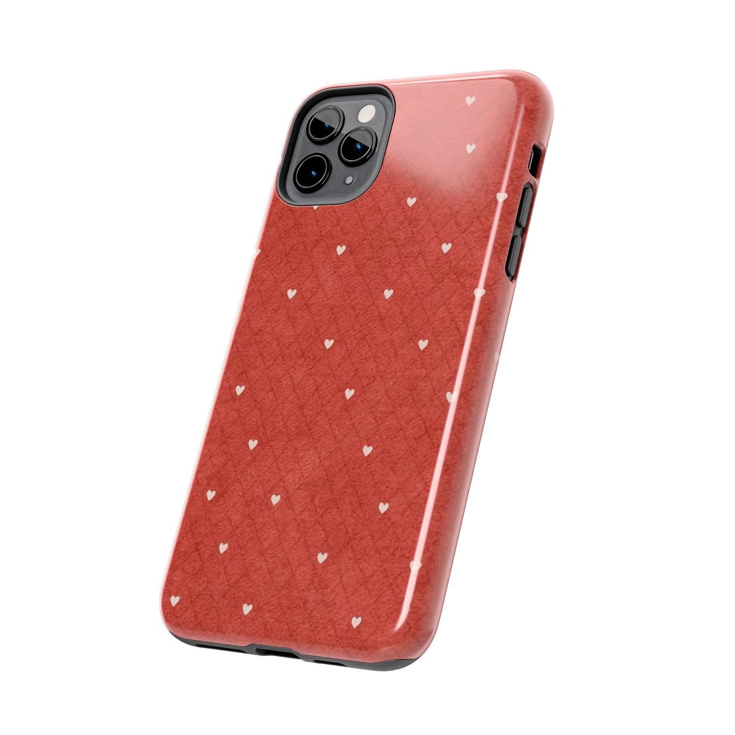 Red Quilted Hearts - Protective Phone Case