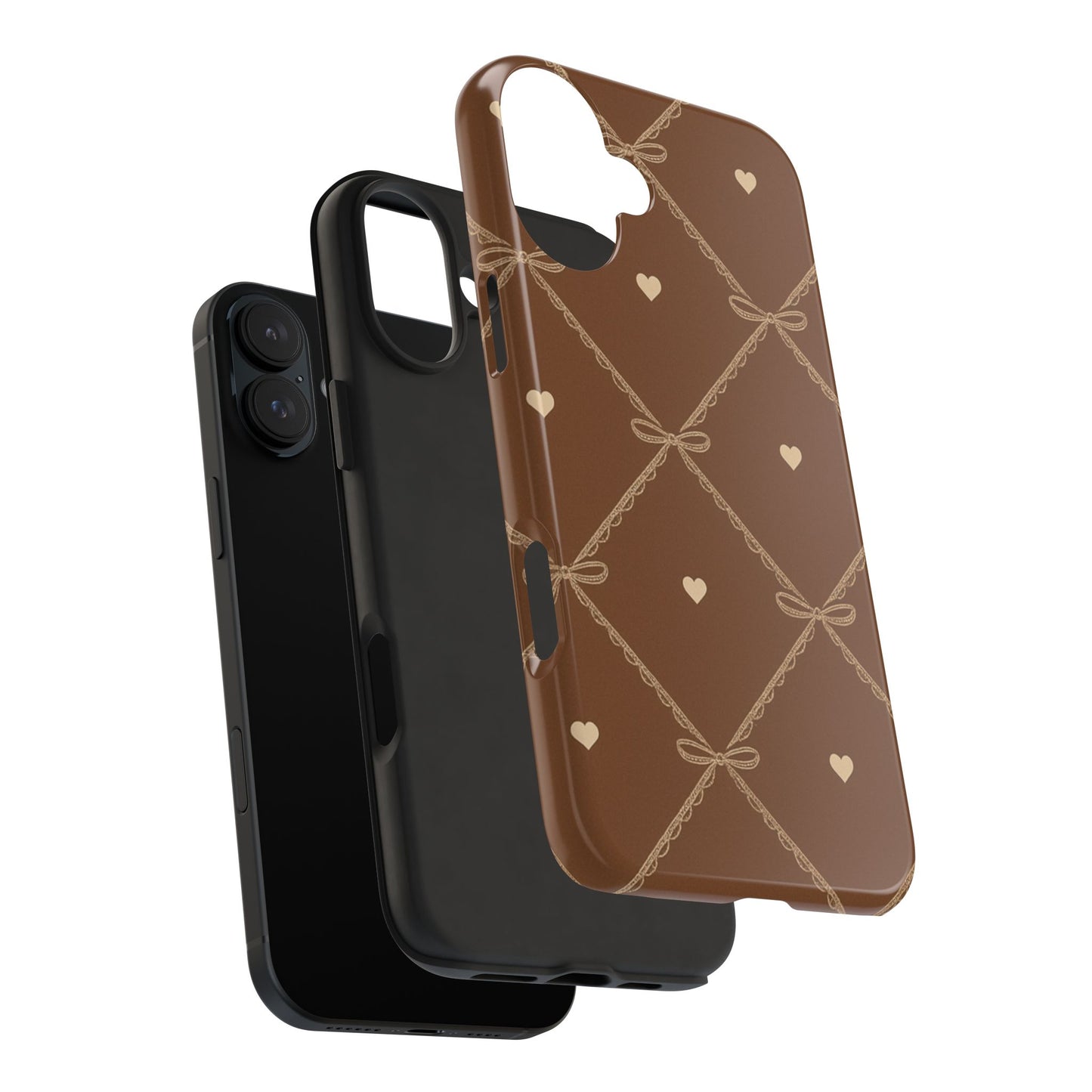 Chocolate Heart Ribbon - Protective Phone Case