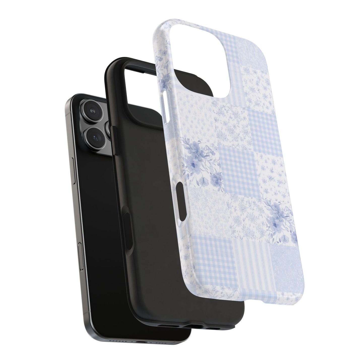 Baby Blue Plaid - Protective Phone Case
