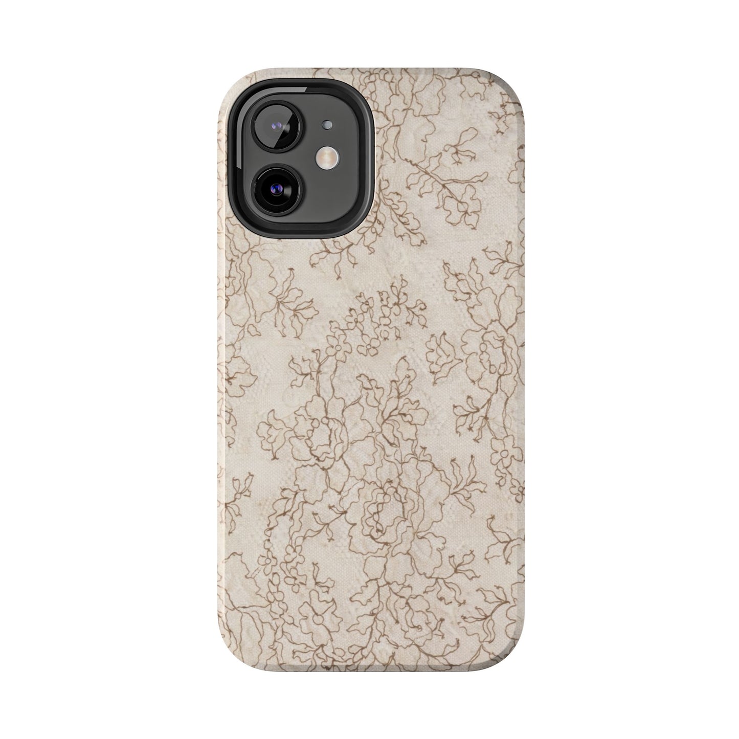 Vintage Beige Lace - Protective Phone Case